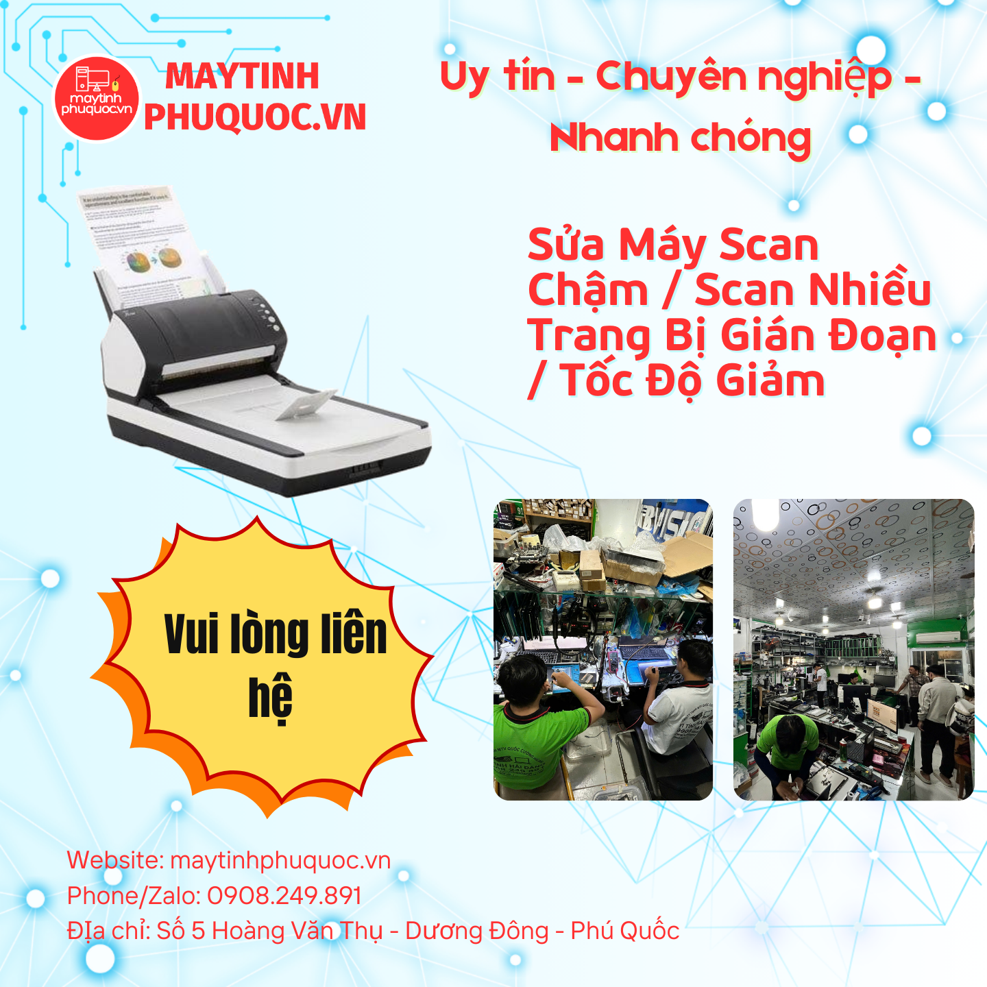 Máy Scan Chậm / Scan Nhiều Trang Bị Gián Đoạn / Tốc Độ Giảm – Dịch Vụ Sửa Chữa Phú Quốc | Máy Tính Phú Quốc | Vi Tính Hải Đăng