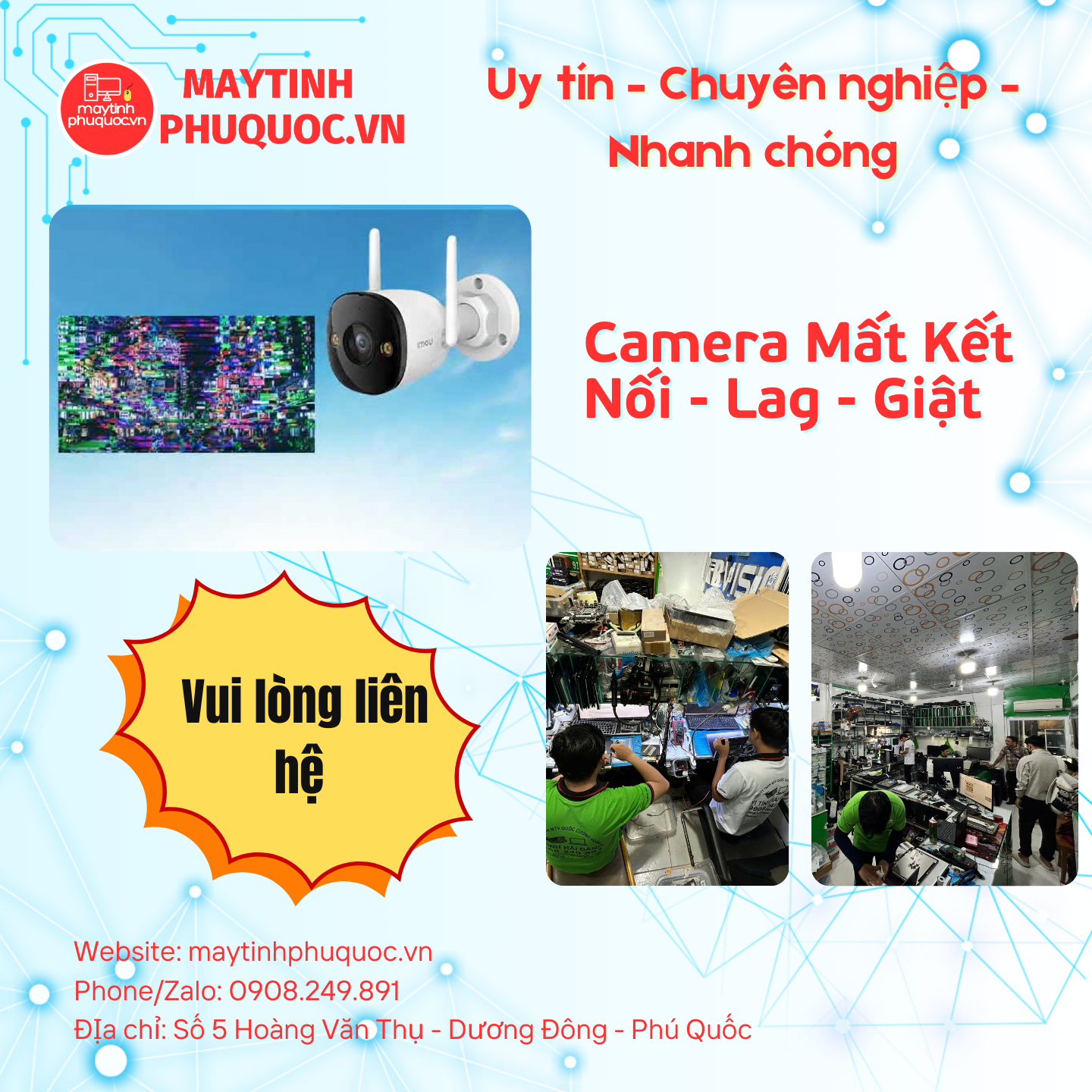 Camera Mất Kết Nối - Lag - Giật – Dịch Vụ Sửa Chữa Phú Quốc | Máy Tính Phú Quốc | Vi Tính Hải Đăng