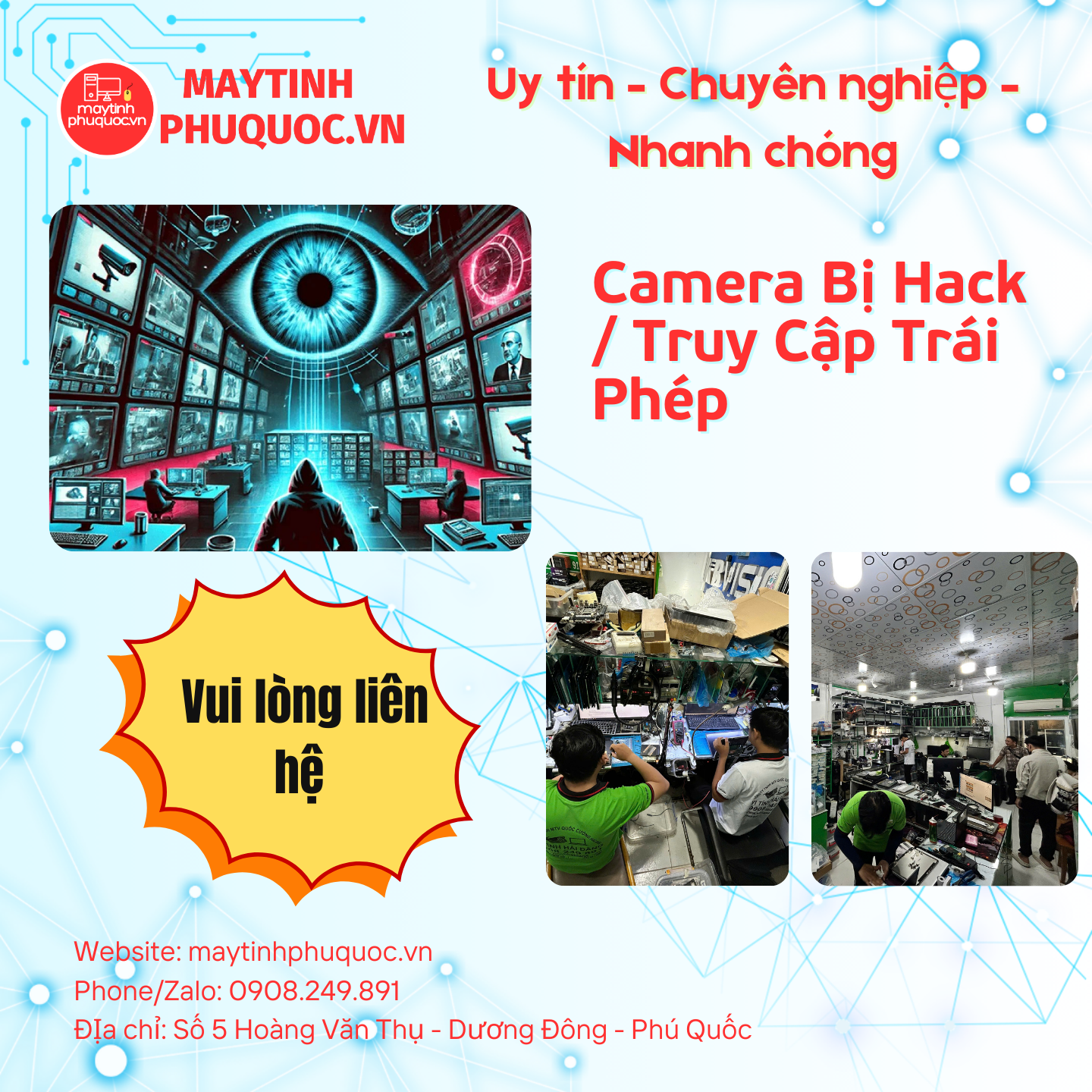 Camera Bị Hack / Truy Cập Trái Phép – Dịch Vụ Sửa Chữa Phú Quốc | Máy Tính Phú Quốc | Vi Tính Hải Đăng