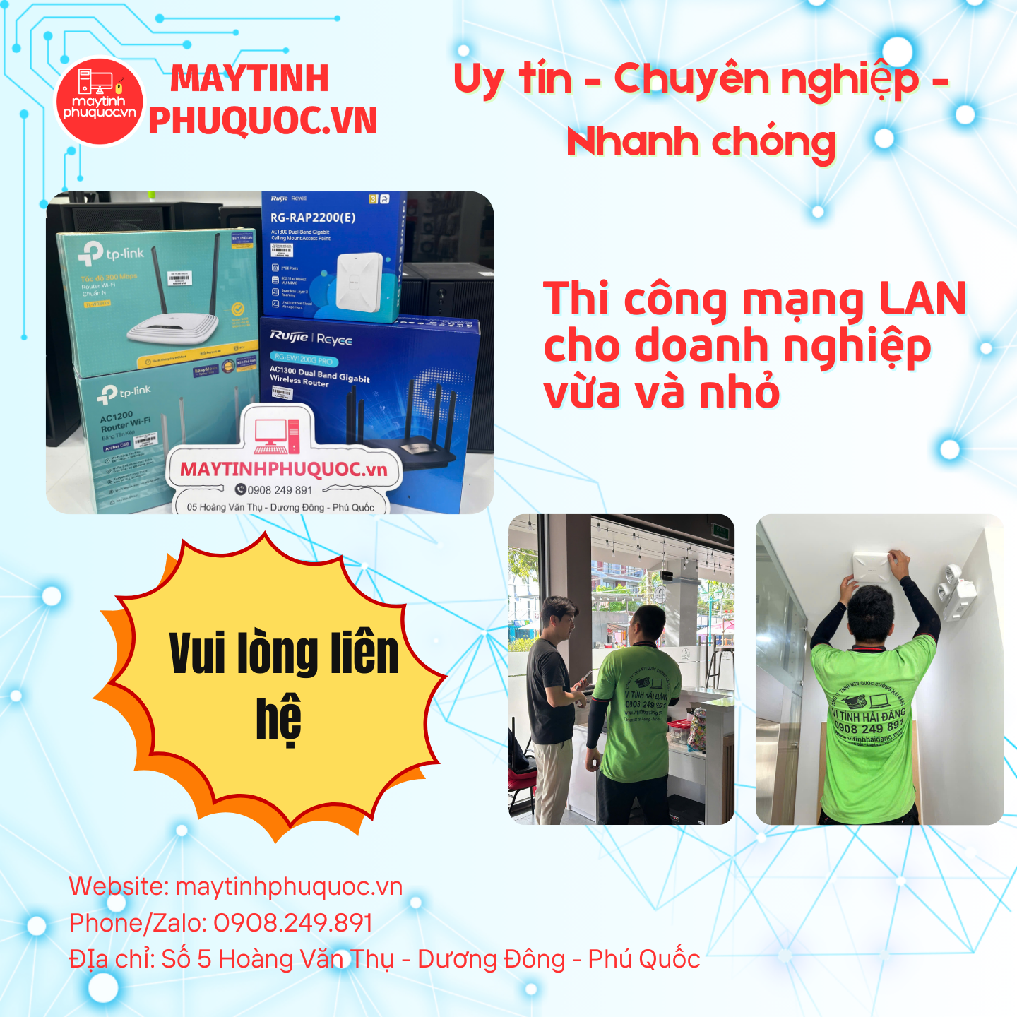 Thi công mạng LAN cho doanh nghiệp vừa và nhỏ – Dịch Vụ Thi Công Lắp Đặt Phú Quốc | Máy Tính Phú Quốc | Vi Tính Hải Đăng