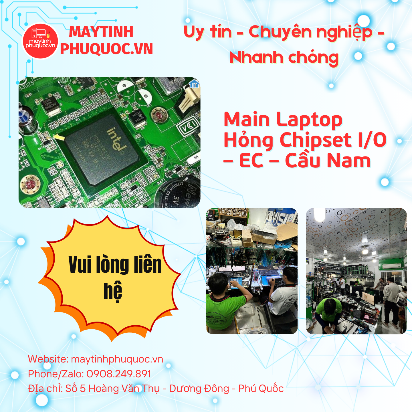 Main Laptop Hỏng Chipset I/O – EC – Cầu Nam – Dịch Vụ Sửa Chữa Phú Quốc | Máy Tính Phú Quốc | Vi Tính Hải Đăng