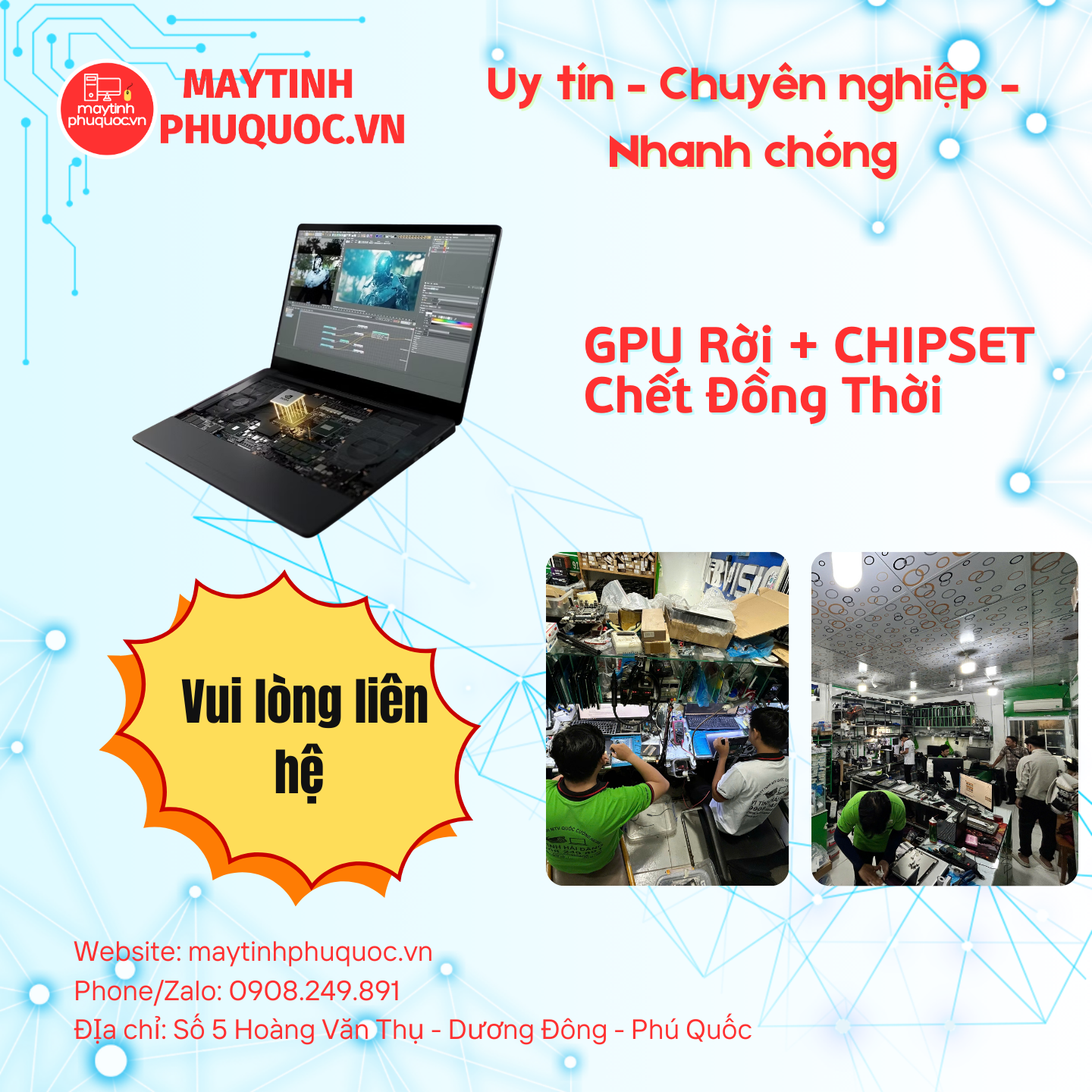 GPU Rời + CHIPSET Chết Đồng Thời – Dịch Vụ Sửa Chữa Phú Quốc | Máy Tính Phú Quốc | Vi Tính Hải Đăng