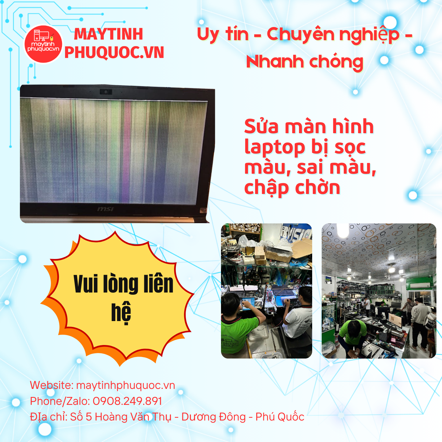 Màn Hình Laptop Bị Sọc Màu, Sai Màu, Chập Chờn – Dịch Vụ Sửa Chữa Laptop Phú Quốc | Máy Tính Phú Quốc | Vi Tính Hải Đăng