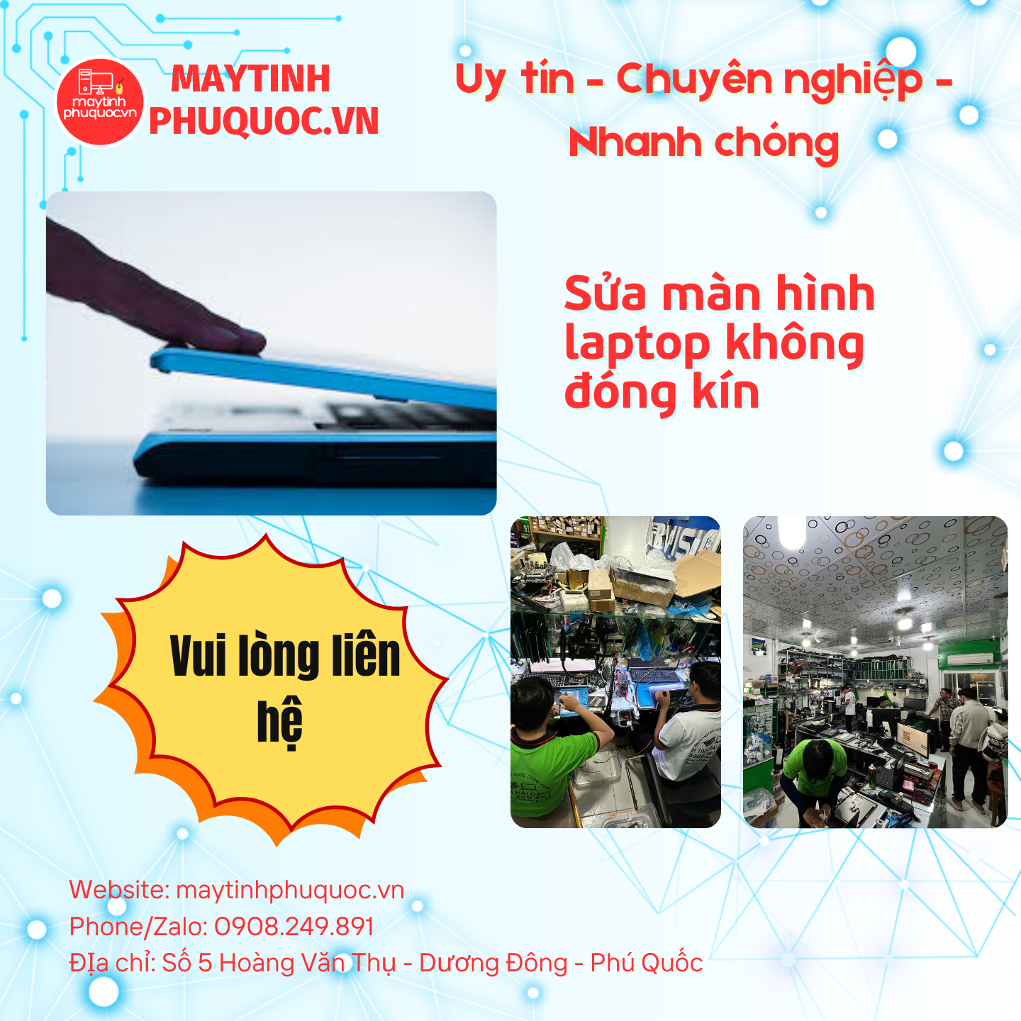 Màn Hình Laptop Không Đóng Kín – Dịch Vụ Sửa Chữa Laptop Phú Quốc | Máy Tính Phú Quốc | Vi Tính Hải Đăng
