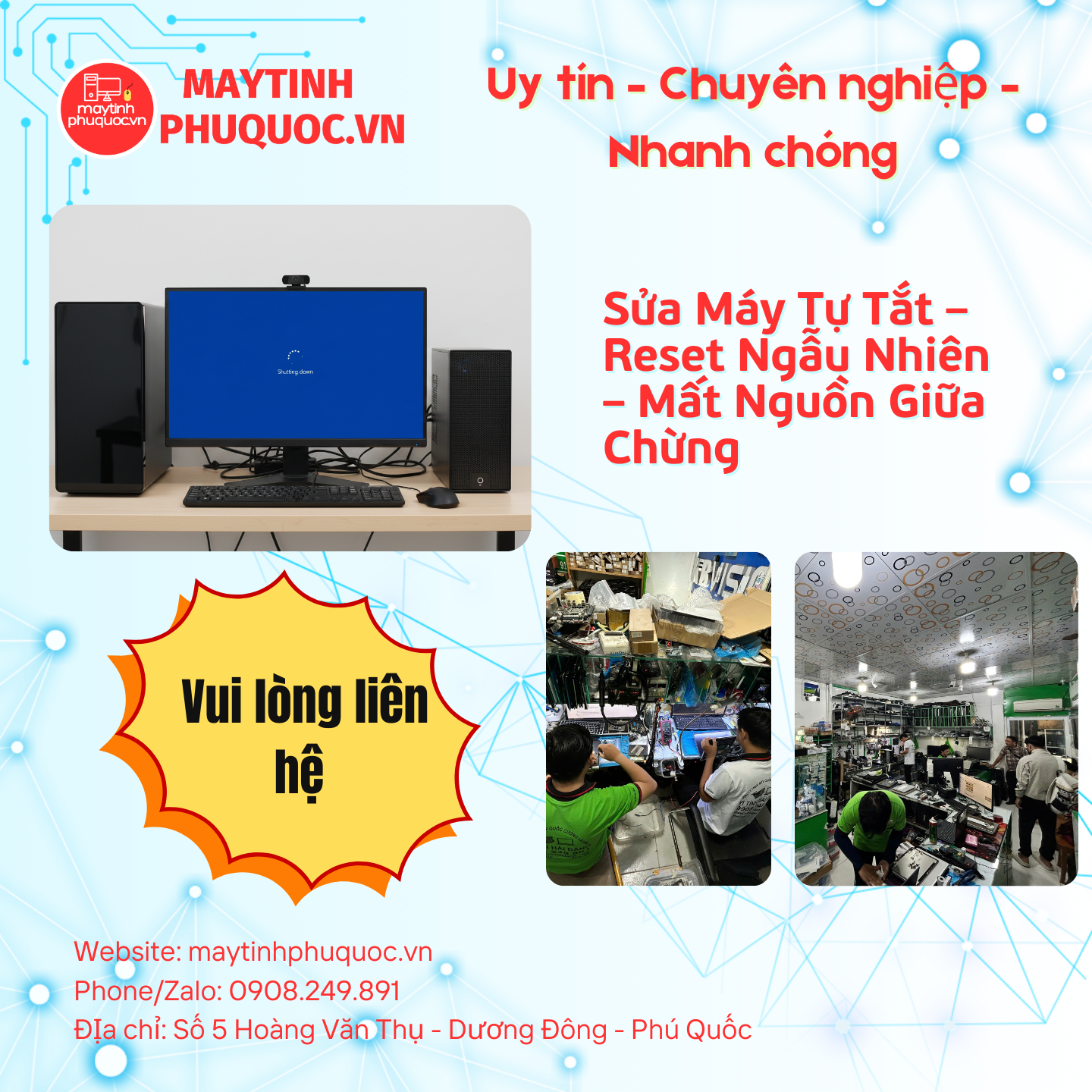 Sửa Máy Tự Tắt – Reset Ngẫu Nhiên – Mất Nguồn Giữa Chừng – Dịch Vụ Sửa Chữa PC Phú Quốc | Máy Tính Phú Quốc | Vi Tính Hải Đăng