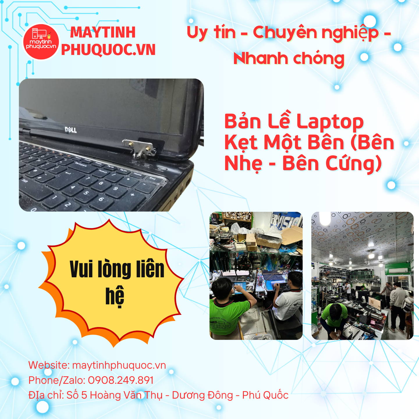 Bản Lề Laptop Kẹt Một Bên (Bên Nhẹ - Bên Cứng) – Dịch Vụ Sửa Chữa Phú Quốc | Máy Tính Phú Quốc | Vi Tính Hải Đăng