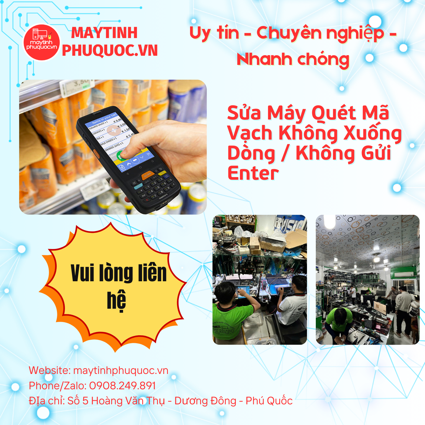 Sửa Máy Quét Mã Vạch Không Xuống Dòng / Không Gửi Enter – Dịch Vụ Sửa Chữa Phú Quốc | Máy Tính Phú Quốc | Vi Tính Hải Đăng