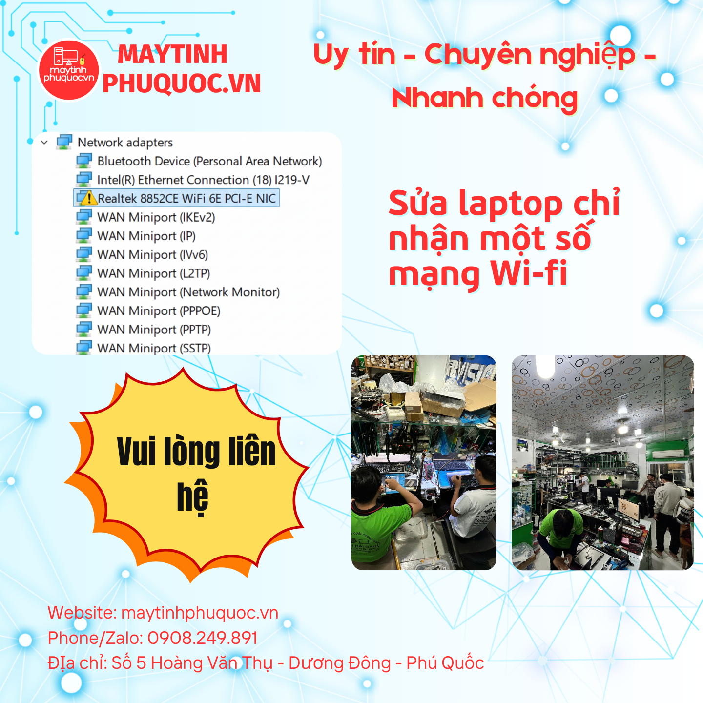 Laptop Chỉ Nhận Một Số Mạng Wi-Fi – Dịch Vụ Sửa Chữa Laptop Phú Quốc | Máy Tính Phú Quốc | Vi Tính Hải Đăng