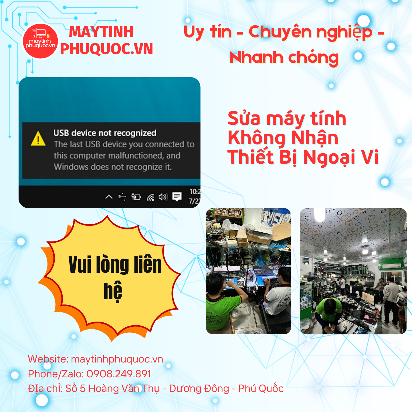 Sửa Máy Tính Không Nhận Thiết Bị Ngoại Vi – Dịch Vụ Sửa Chữa PC Phú Quốc | Máy Tính Phú Quốc | Vi Tính Hải Đăng