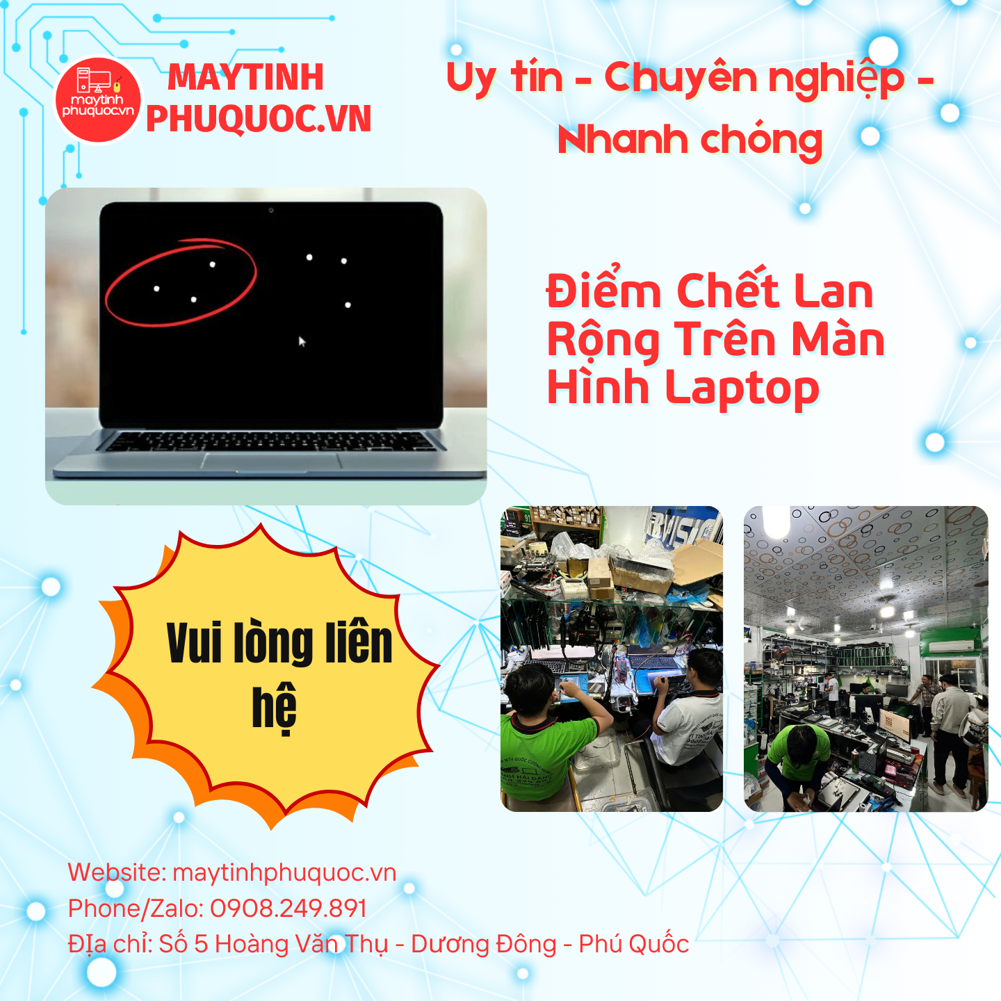 Điểm Chết Lan Rộng Trên Màn Hình Laptop – Dịch Vụ Sửa Chữa Phú Quốc | Máy Tính Phú Quốc | Vi Tính Hải Đăng