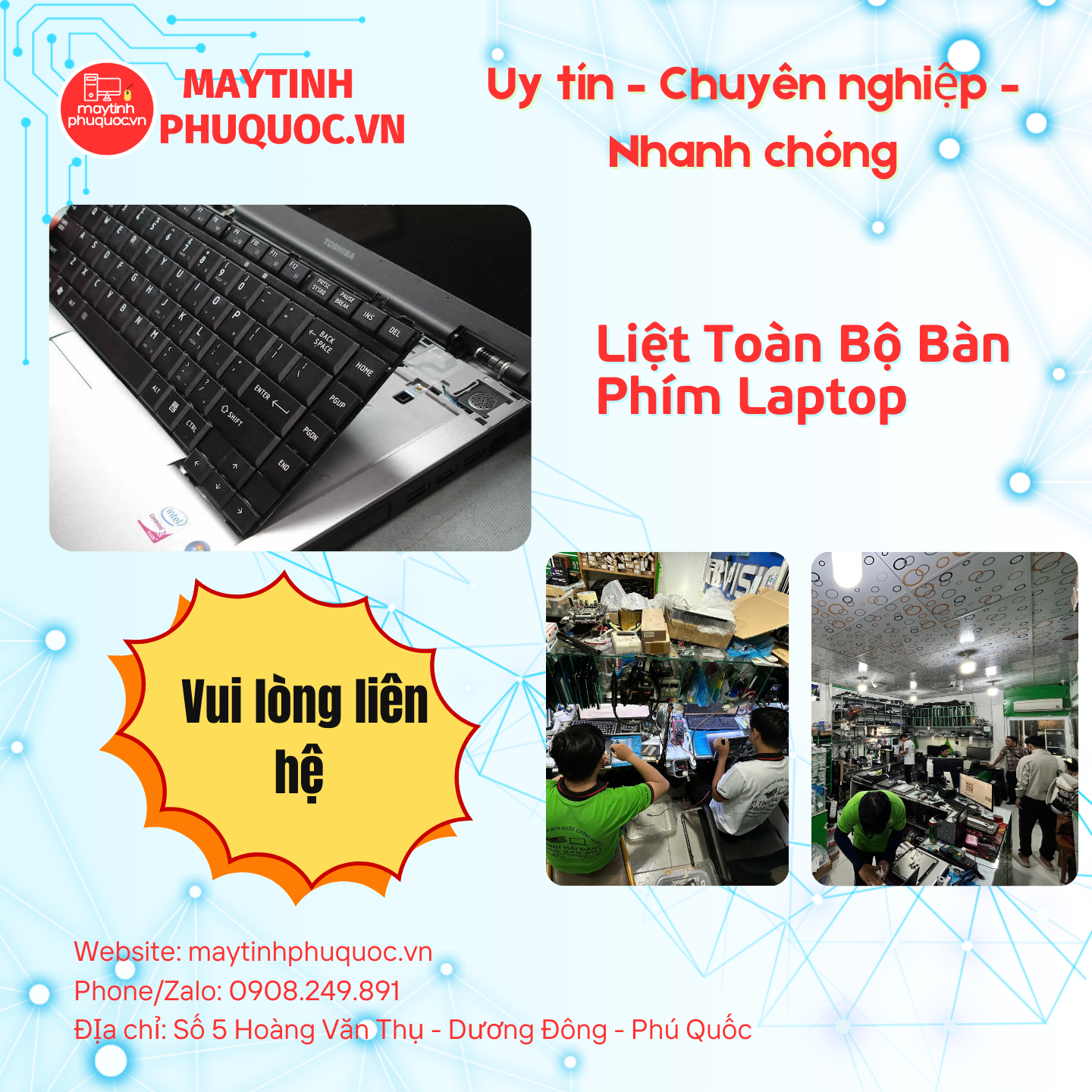 Liệt Toàn Bộ Bàn Phím Laptop – Dịch Vụ Sửa Chữa Laptop Phú Quốc | Máy Tính Phú Quốc | Vi Tính Hải Đăng