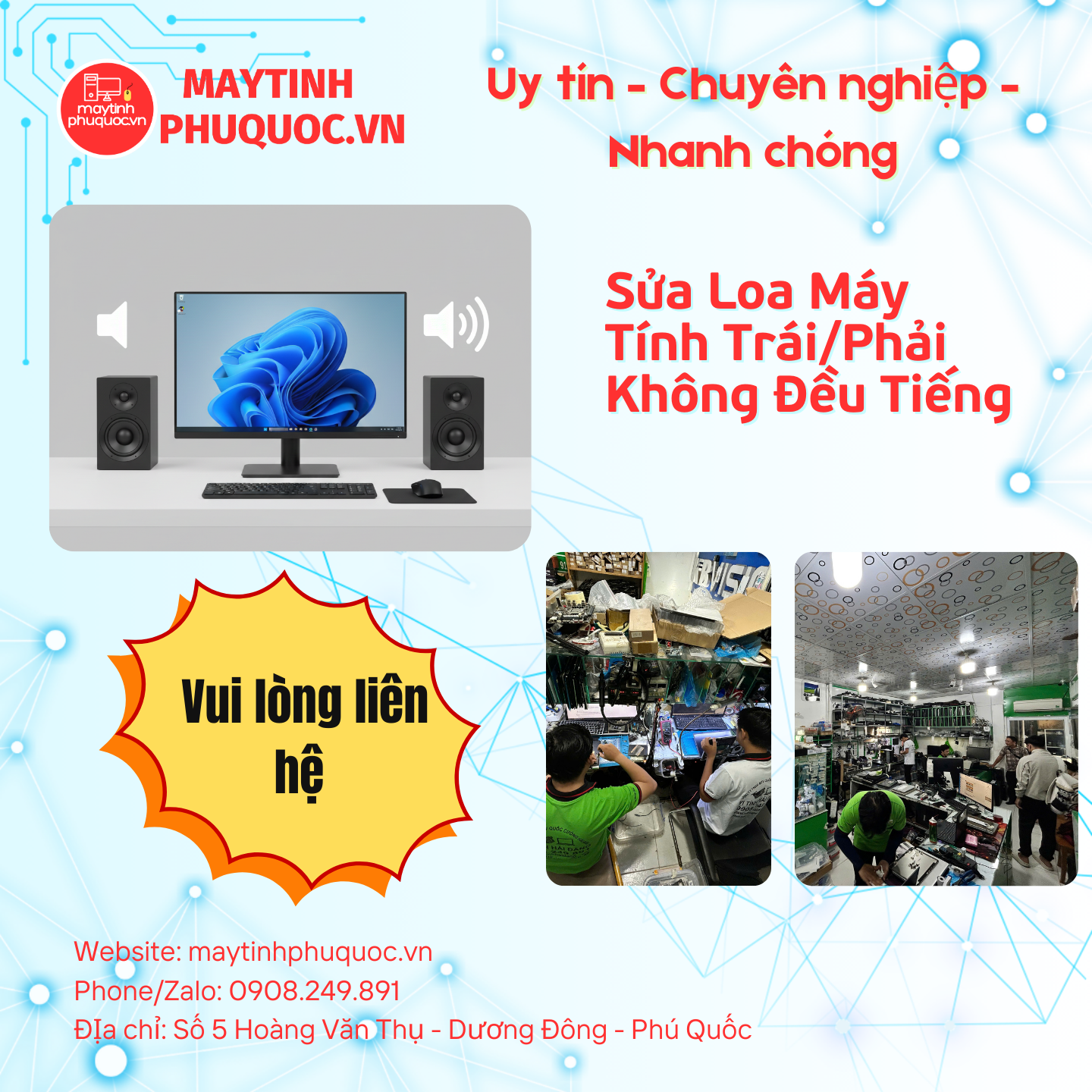 Sửa Loa Máy Tính Trái/Phải Không Đều Tiếng – Dịch Vụ Sửa Chữa PC Phú Quốc | Máy Tính Phú Quốc | Vi Tính Hải Đăng