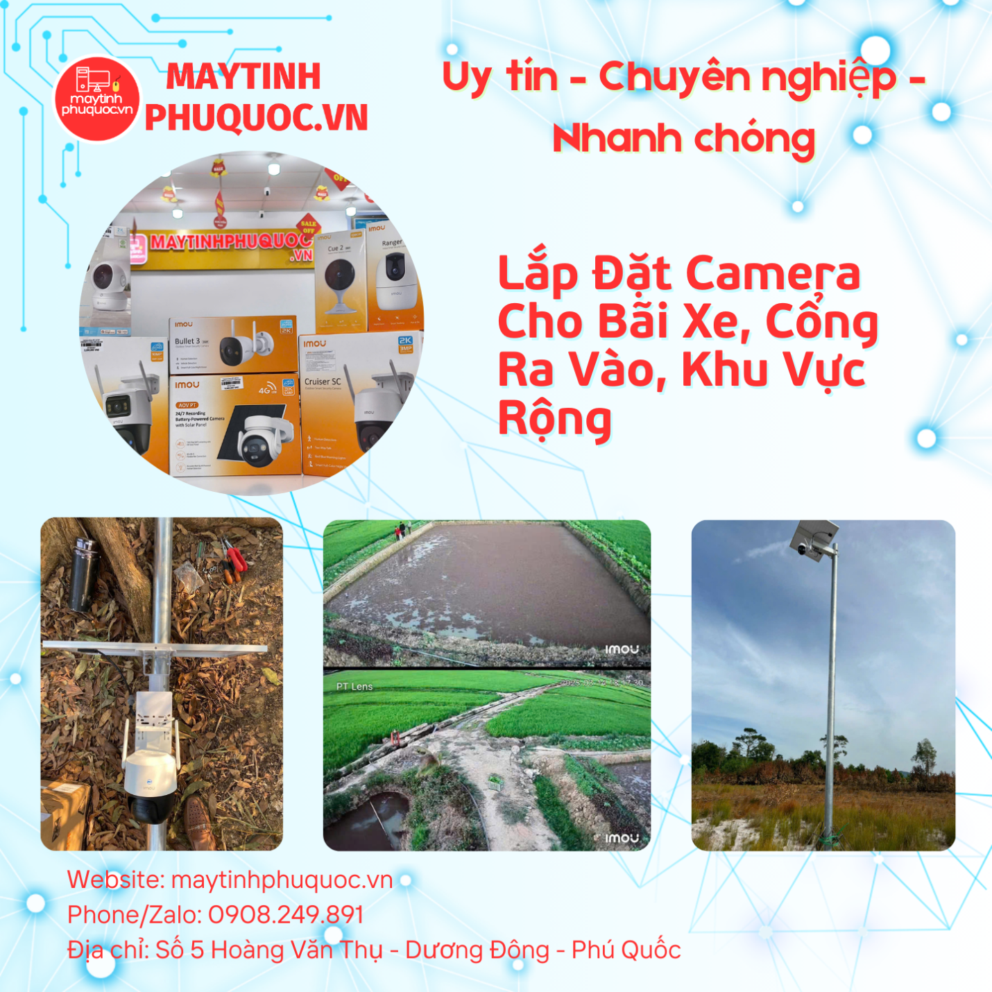 Lắp Đặt Camera Cho Bãi Xe, Cổng Ra Vào, Khu Vực Rộng – Dịch Vụ Lắp Đặt Camera Phú Quốc | Máy Tính Phú Quốc | Vi Tính Hải Đăng