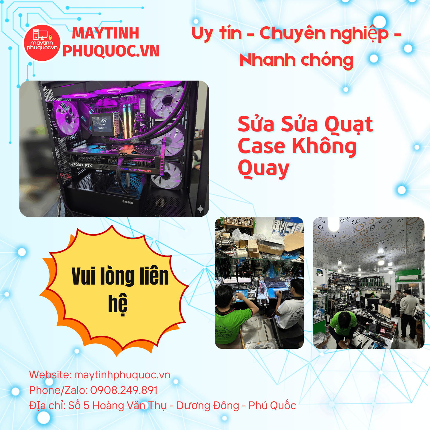 Sửa Quạt Case Không Quay – PC Nóng Bất Thường – Dịch Vụ Sửa Chữa PC Phú Quốc | Máy Tính Phú Quốc | Vi Tính Hải Đăng