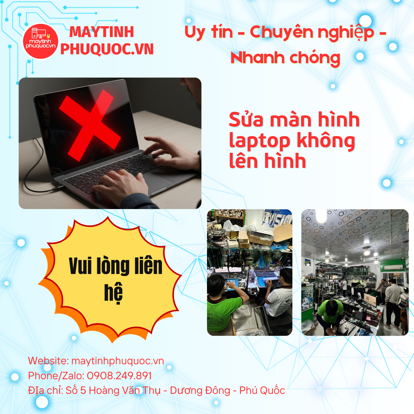 Màn Hình Laptop Không Lên Hình – Dịch Vụ Sửa Chữa Laptop Phú Quốc | Máy Tính Phú Quốc | Vi Tính Hải Đăng