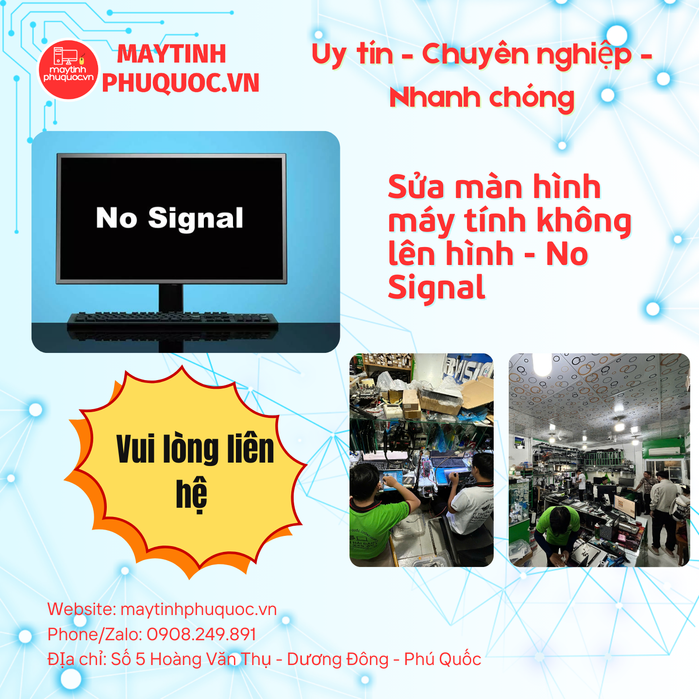 Sửa Màn Hình Không lên hình – No Signal – Dịch Vụ Sửa Chữa PC Phú Quốc | Máy Tính Phú Quốc | Vi Tính Hải Đăng