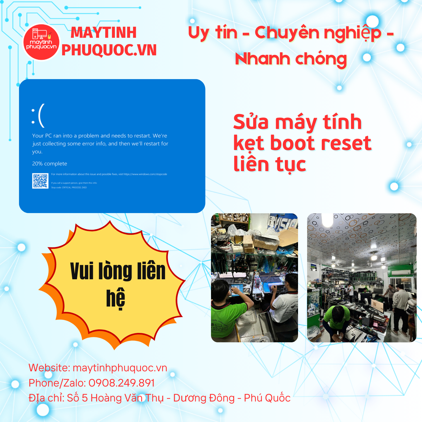 Sửa Máy Tính Kẹt Boot, Reset Liên Tục – Dịch Vụ Sửa Chữa PC Phú Quốc | Máy Tính Phú Quốc | Vi Tính Hải Đăng