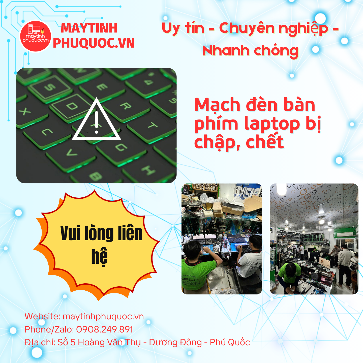 Mạch đèn bàn phím laptop bị chập, chết – Dịch Vụ Sửa Chữa Laptop Phú Quốc | Máy Tính Phú Quốc | Vi Tính Hải Đăng