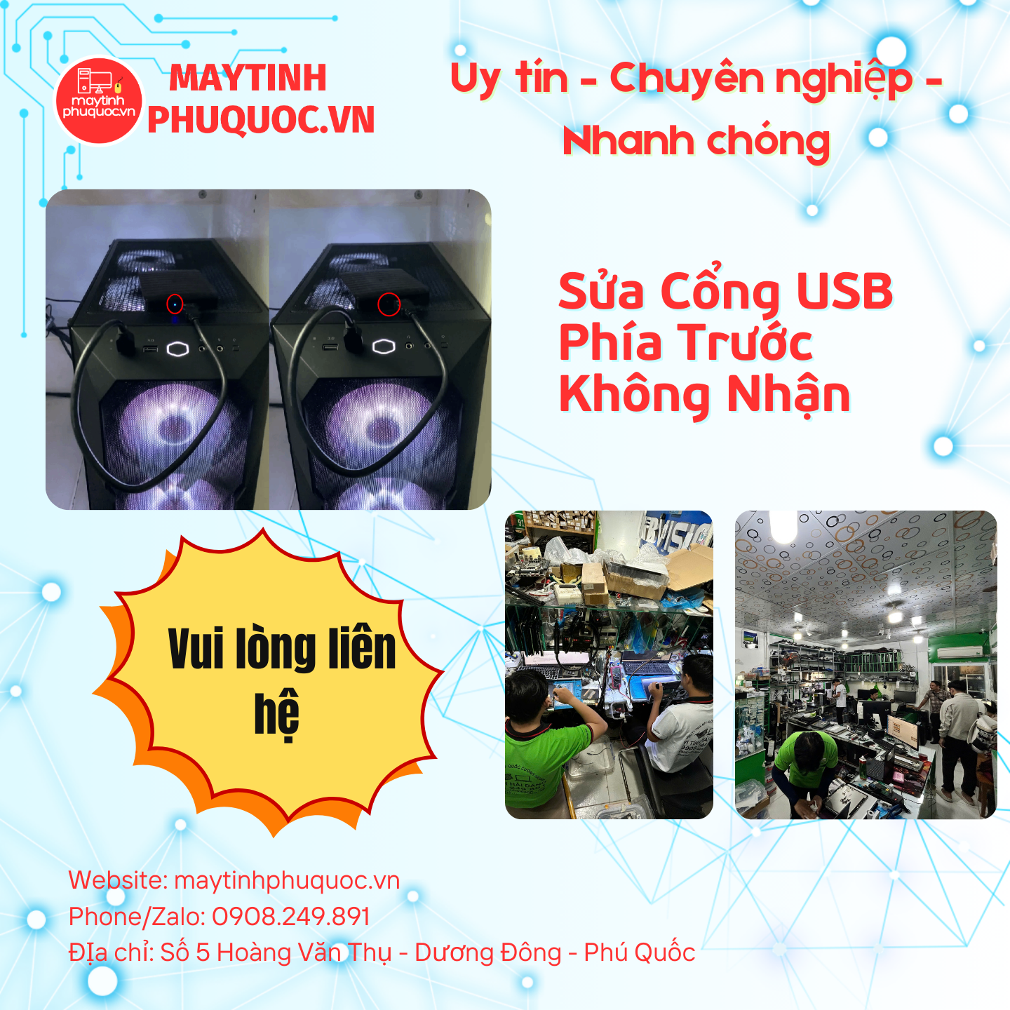 Sửa Cổng USB Phía Trước Không Nhận – Dịch Vụ Sửa Chữa PC Phú Quốc | Máy Tính Phú Quốc | Vi Tính Hải Đăng
