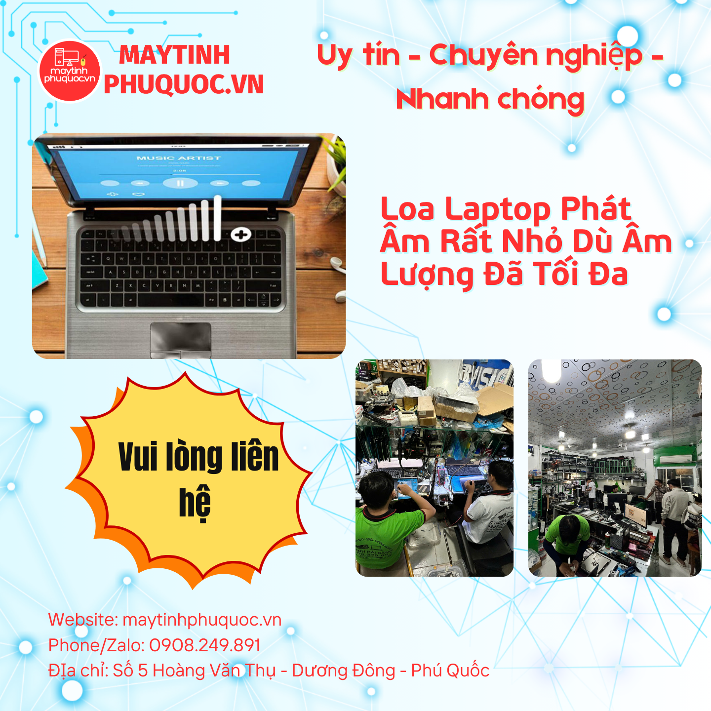 Loa Laptop Phát Âm Rất Nhỏ Dù Âm Lượng Đã Tối Đa – Dịch Vụ Sửa Chữa Laptop Phú Quốc | Máy Tính Phú Quốc | Vi Tính Hải Đăng