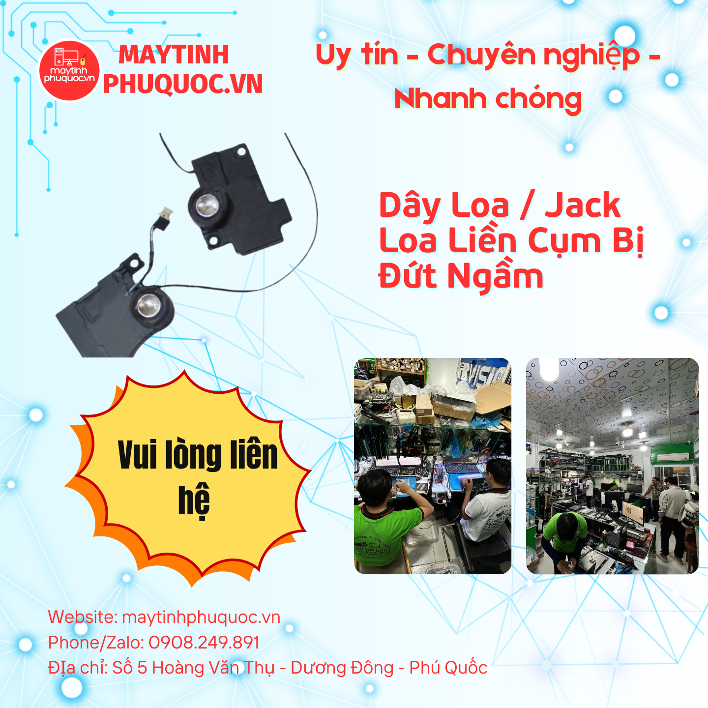 Dây Loa / Jack Loa Liền Cụm Bị Đứt Ngầm – Dịch Vụ Sửa Chữa Laptop Phú Quốc | Máy Tính Phú Quốc | Vi Tính Hải Đăng