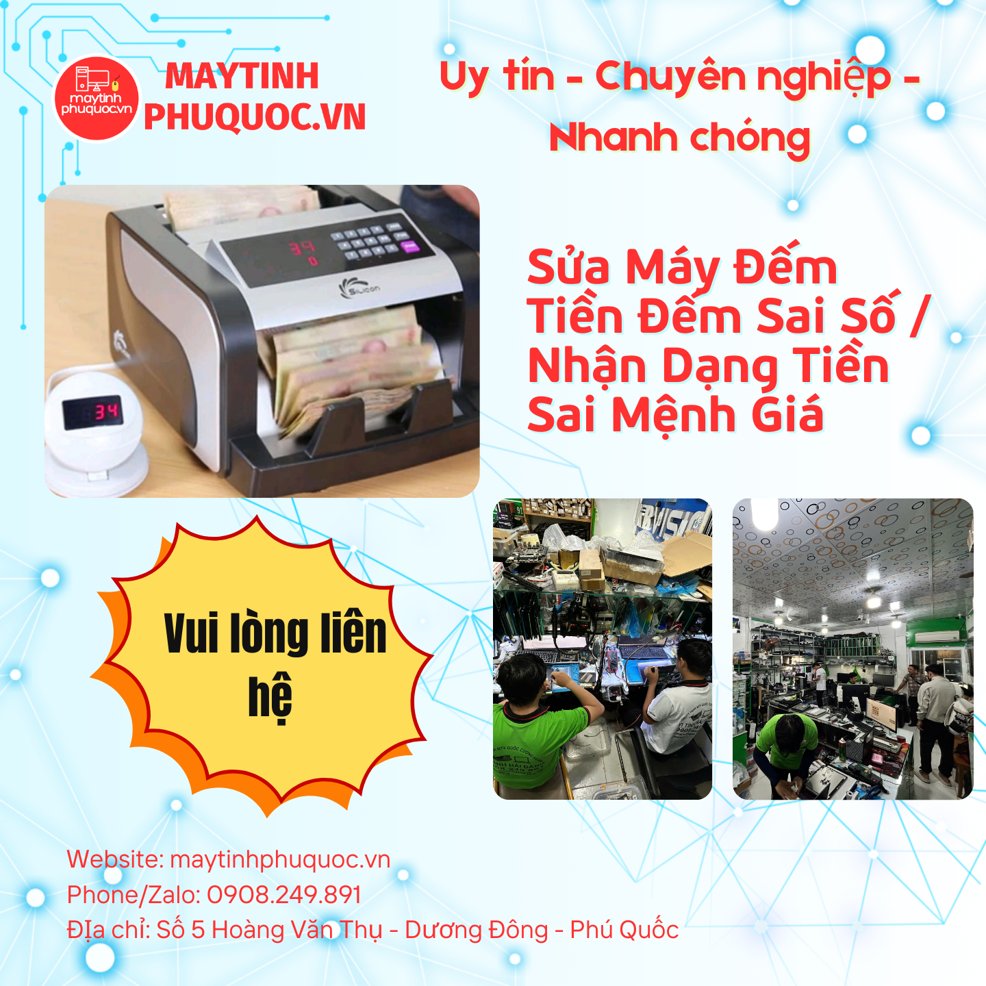 Sửa Máy Đếm Tiền Đếm Sai Số / Nhận Dạng Tiền Sai Mệnh Giá – Dịch Vụ Sửa Chữa Phú Quốc | Máy Tính Phú Quốc | Vi Tính Hải Đăng