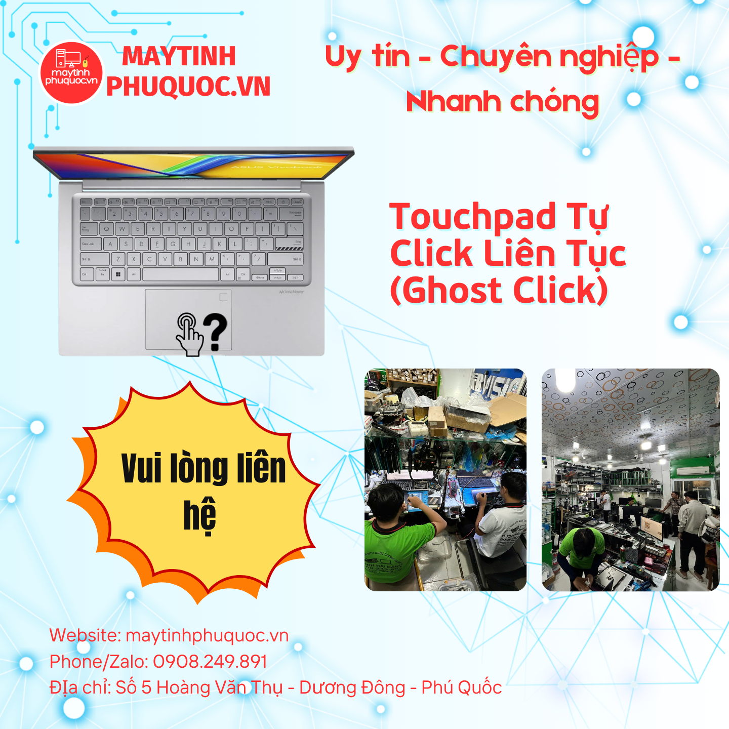 Touchpad Tự Click Liên Tục (Ghost Click) – Dịch Vụ Sửa Chữa Laptop Phú Quốc | Máy Tính Phú Quốc | Vi Tính Hải Đăng