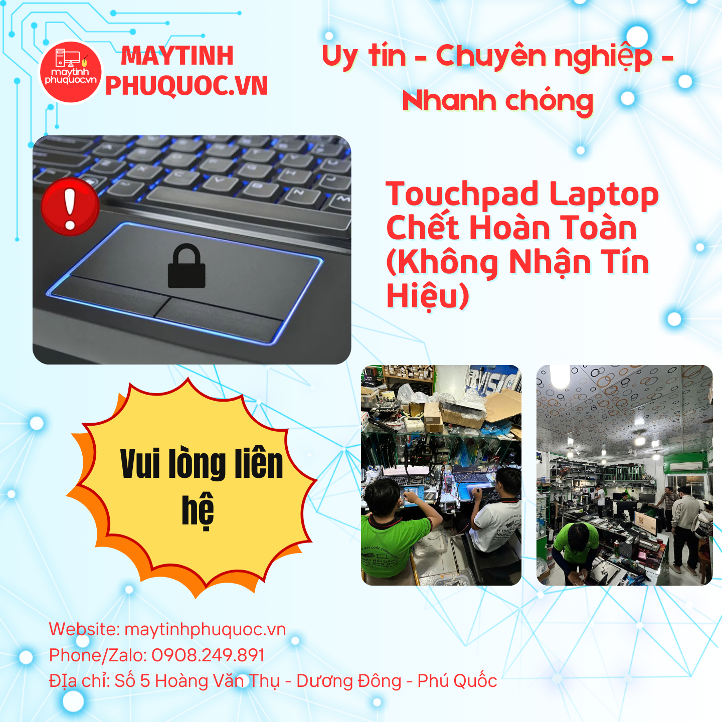 Touchpad Laptop Chết Hoàn Toàn (Không Nhận Tín Hiệu) – Dịch Vụ Sửa Chữa Laptop Phú Quốc | Máy Tính Phú Quốc | Vi Tính Hải Đăng