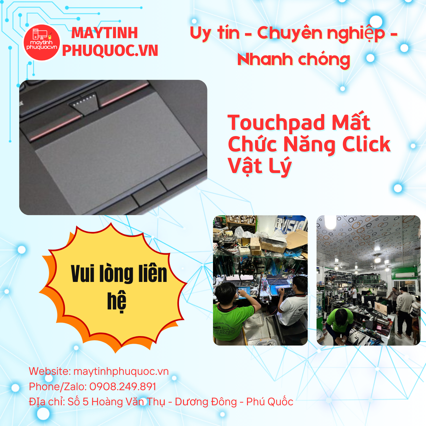 Touchpad Mất Chức Năng Click Vật Lý – Dịch Vụ Sửa Chữa Laptop Phú Quốc | Máy Tính Phú Quốc | Vi Tính Hải Đăng