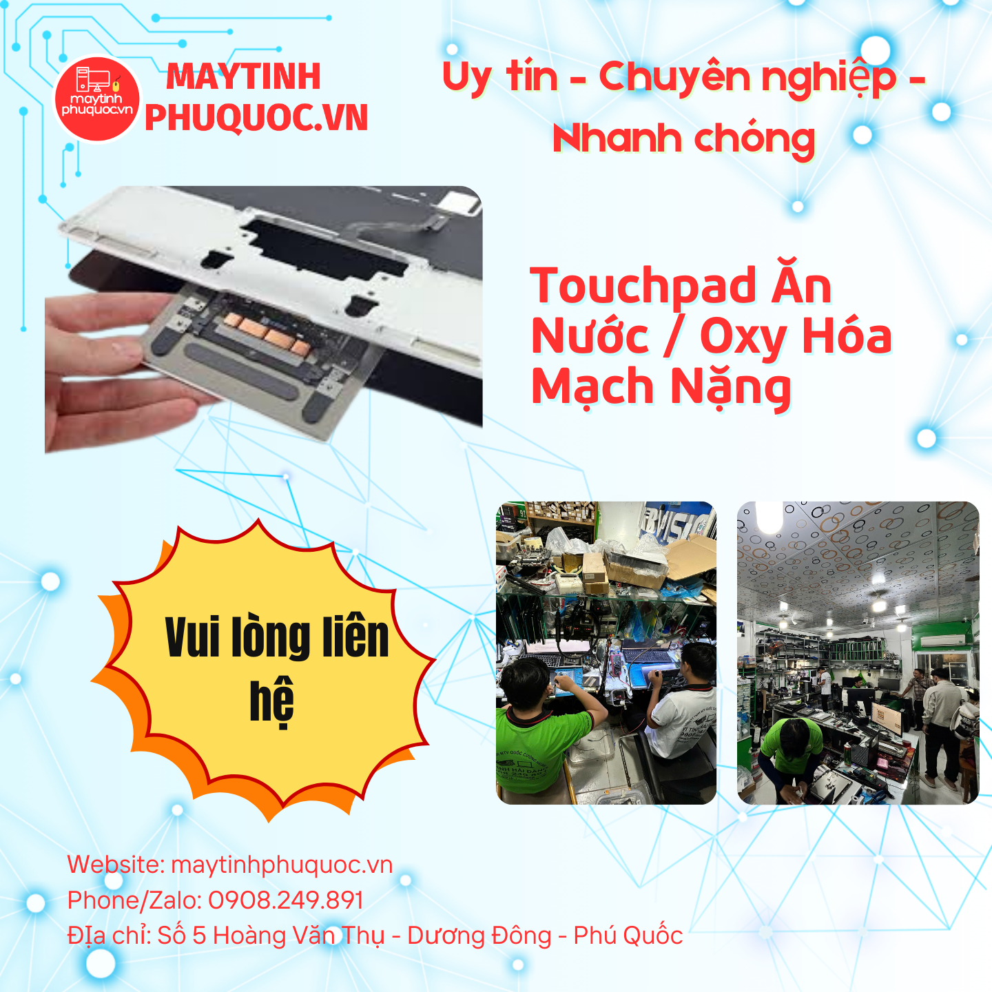 Touchpad Ăn Nước / Oxy Hóa Mạch Nặng – Dịch Vụ Sửa Chữa Laptop Phú Quốc | Máy Tính Phú Quốc | Vi Tính Hải Đăng