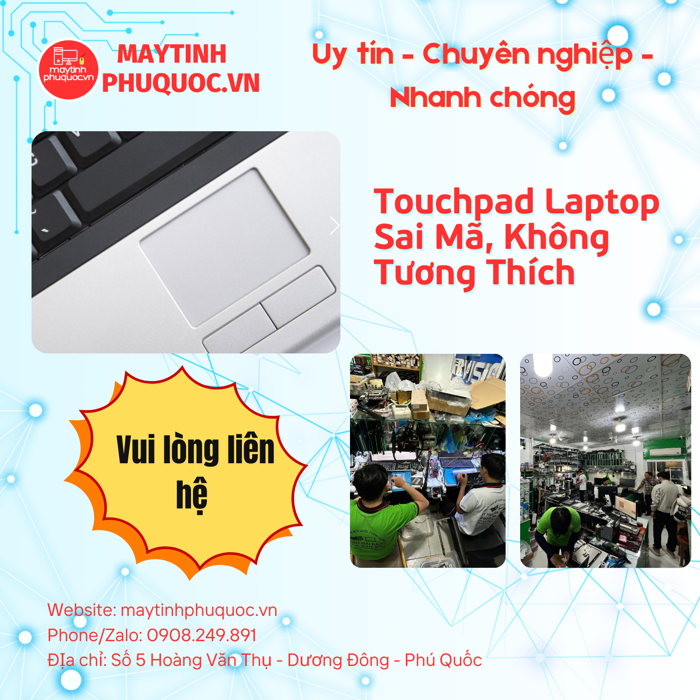 Touchpad Laptop Sai Mã, Không Tương Thích – Dịch Vụ Sửa Chữa Laptop Phú Quốc | Máy Tính Phú Quốc | Vi Tính Hải Đăng