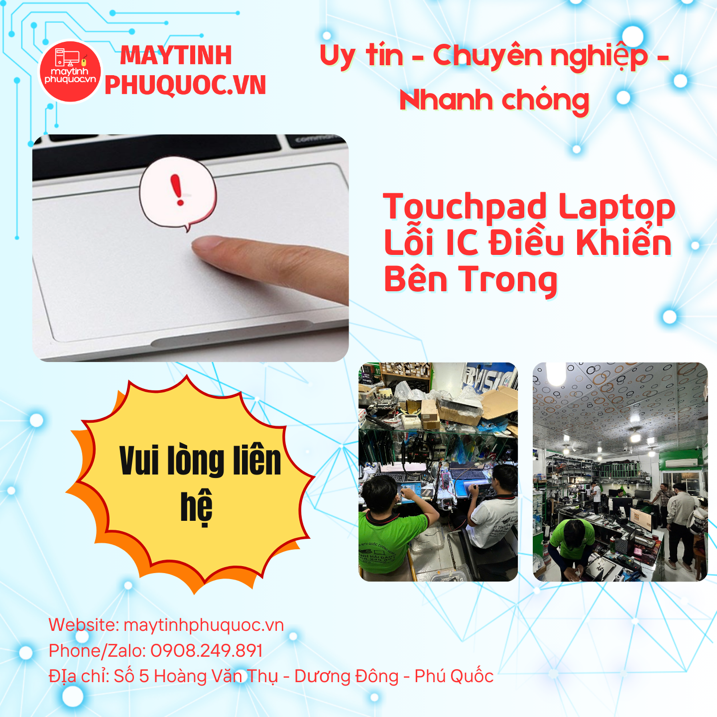 Touchpad Laptop Lỗi IC Điều Khiển Bên Trong – Dịch Vụ Sửa Chữa Laptop Phú Quốc | Máy Tính Phú Quốc | Vi Tính Hải Đăng