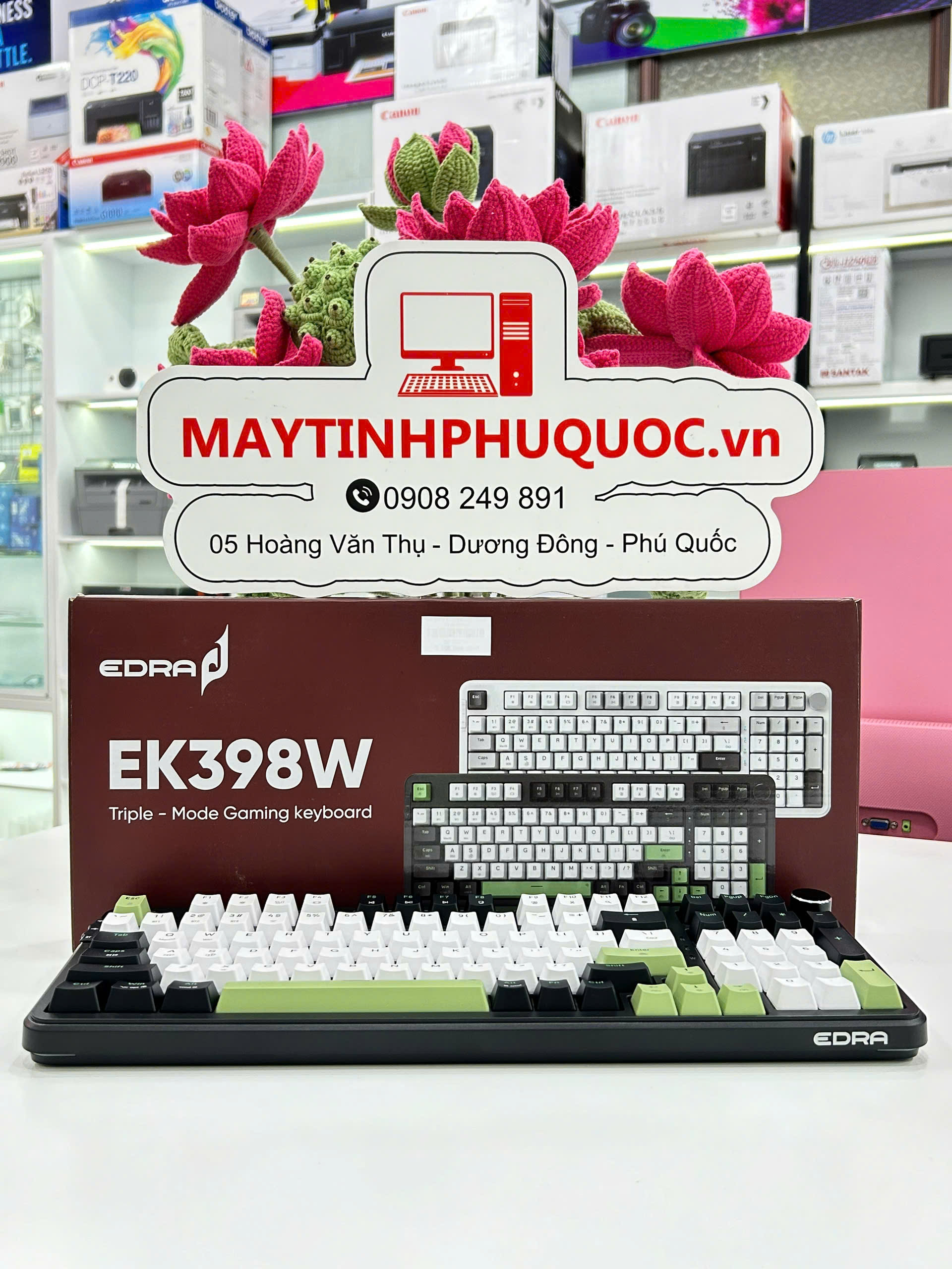 Bàn phím Edra EK398W Black-White-Green