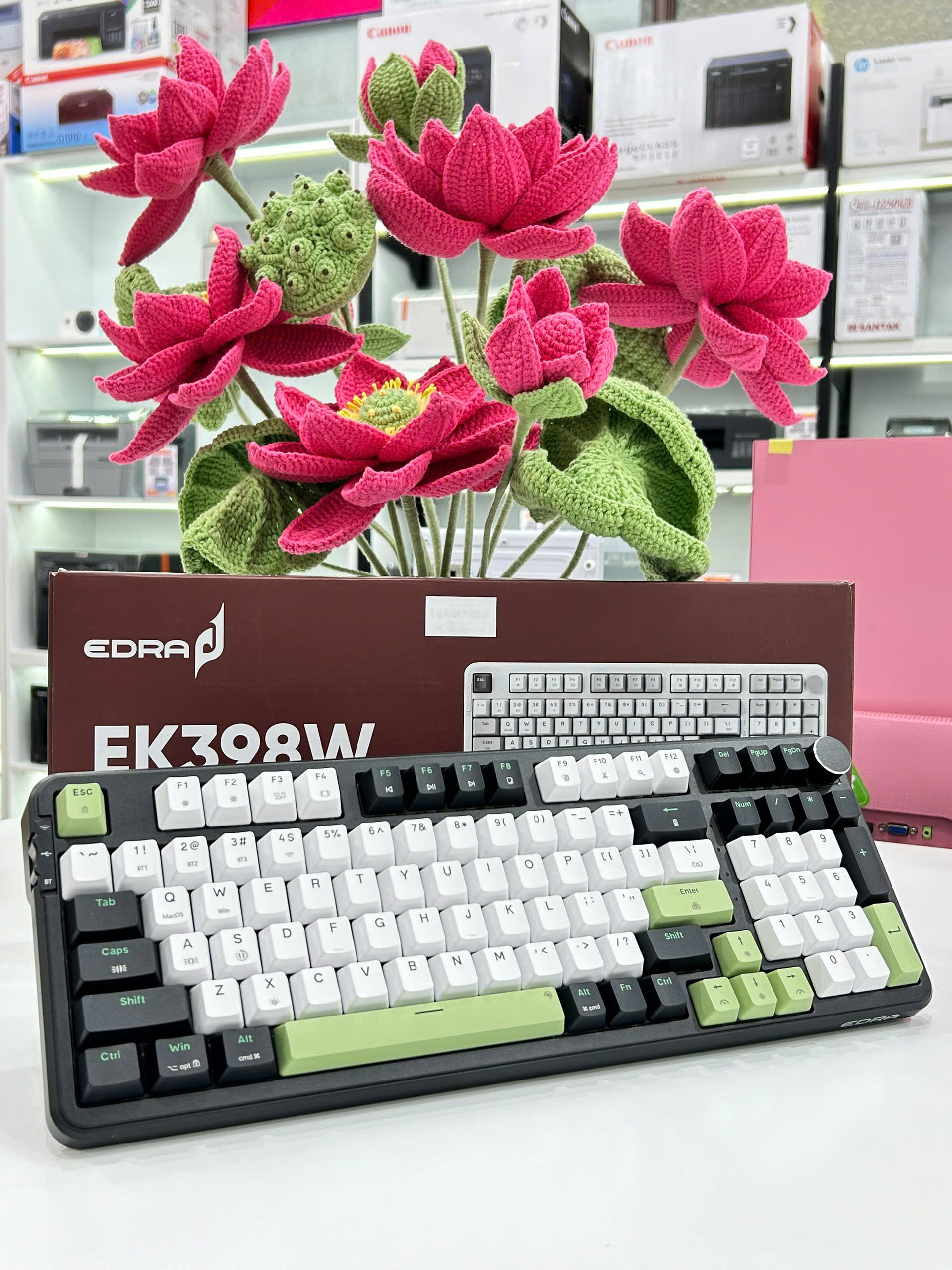 Bàn phím Edra EK398W Black-White-Green