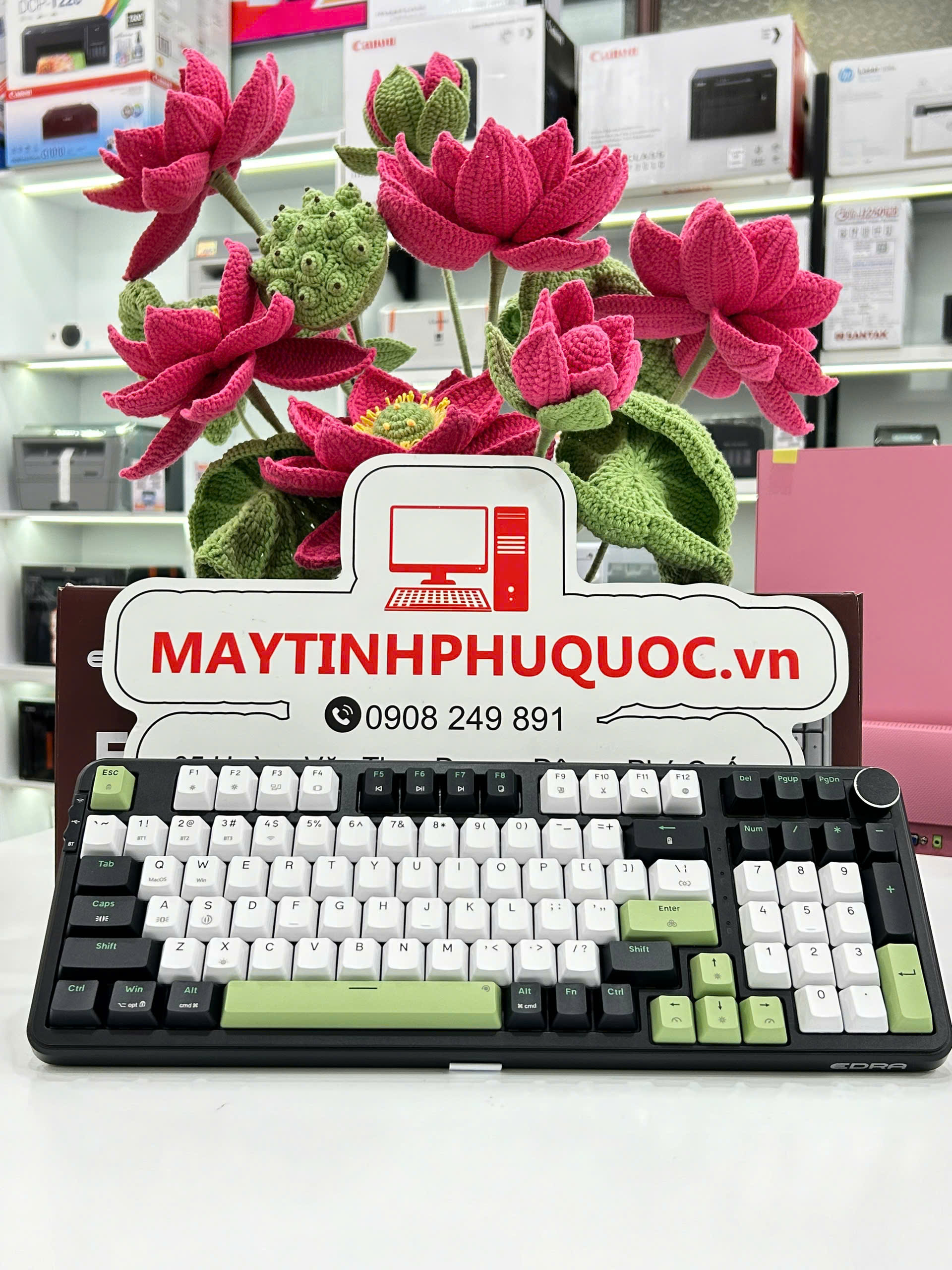 Bàn phím Edra EK398W Black-White-Green