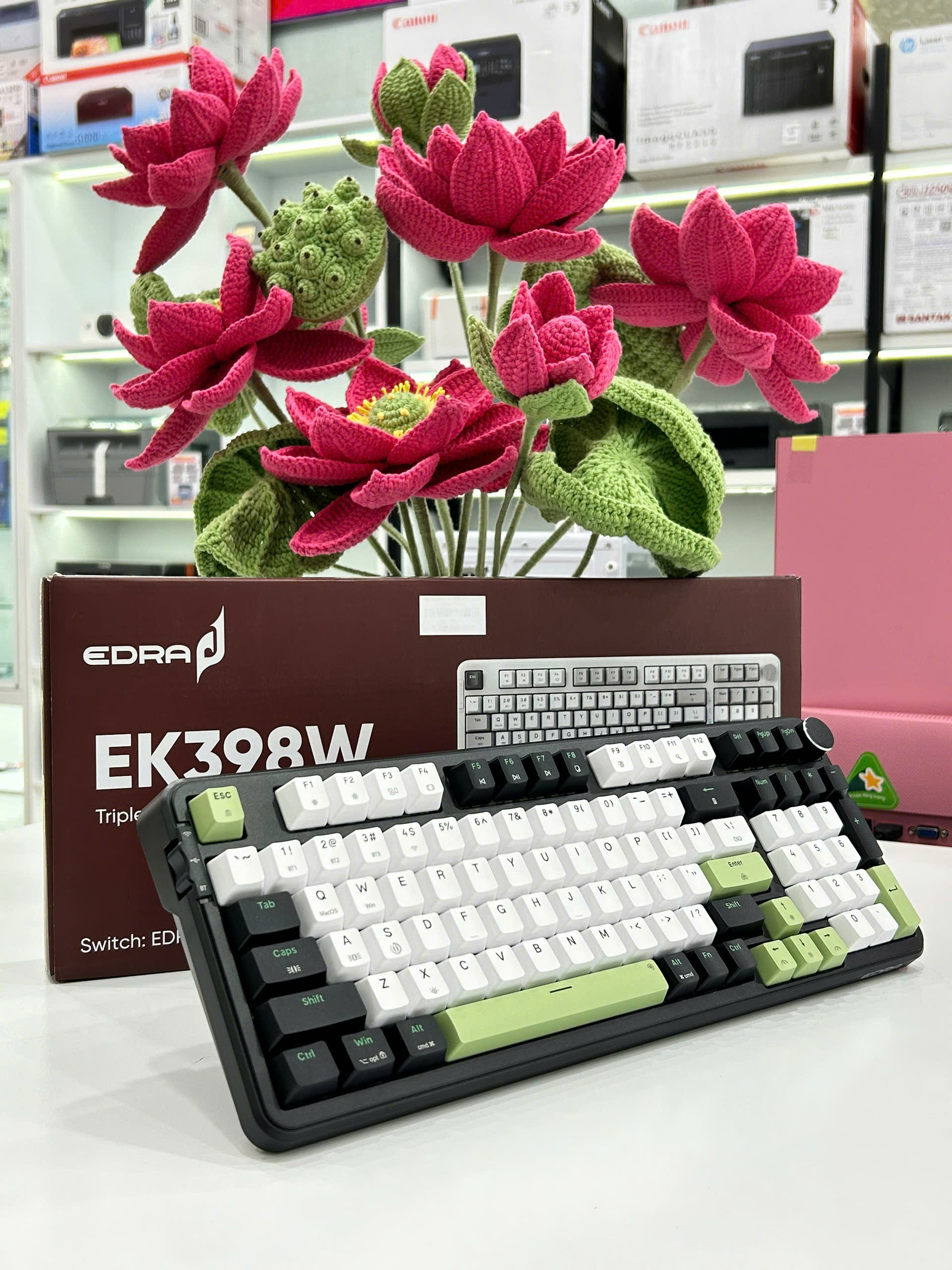 Bàn phím Edra EK398W Black-White-Green