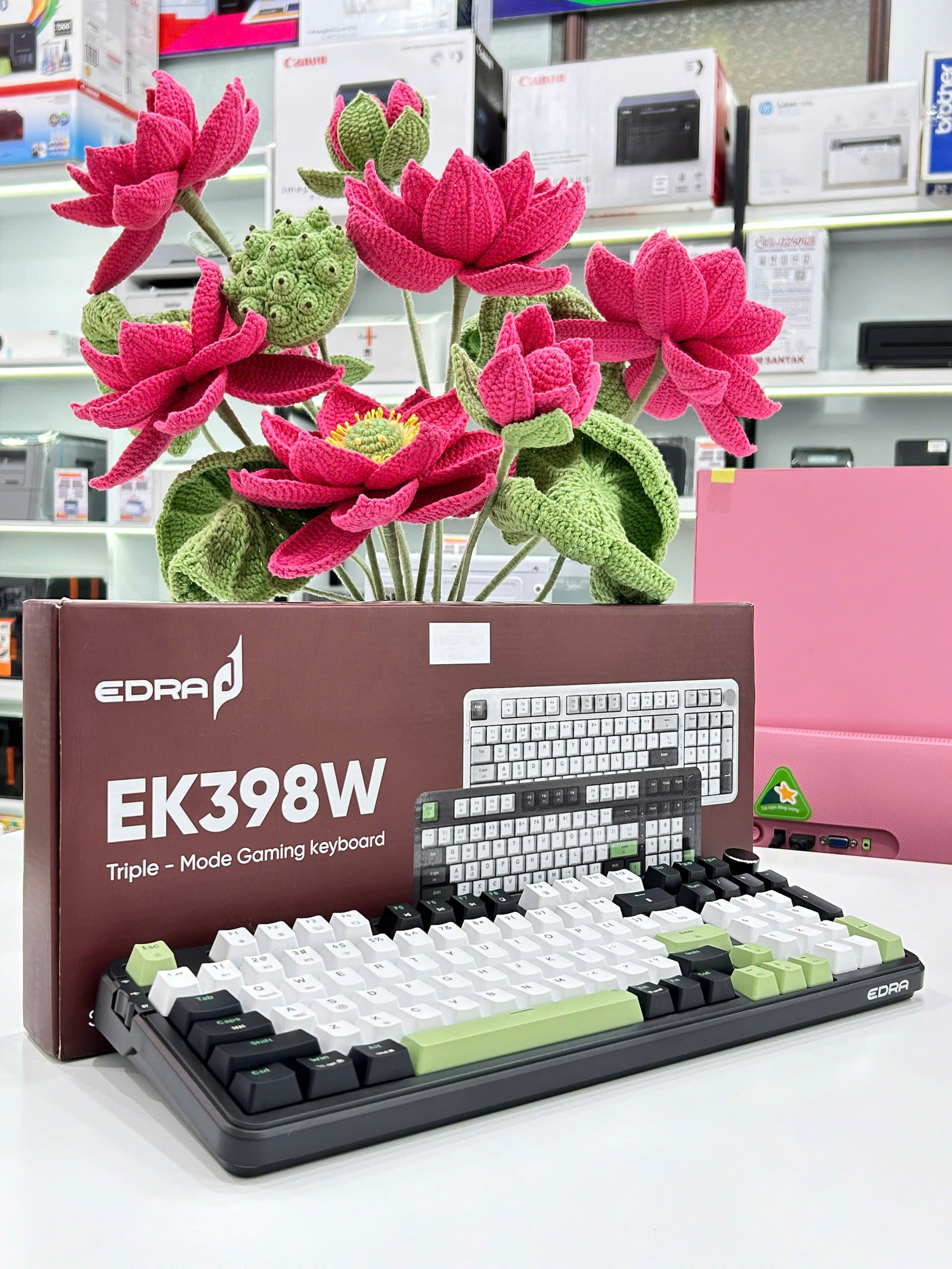 Bàn phím Edra EK398W Black-White-Green