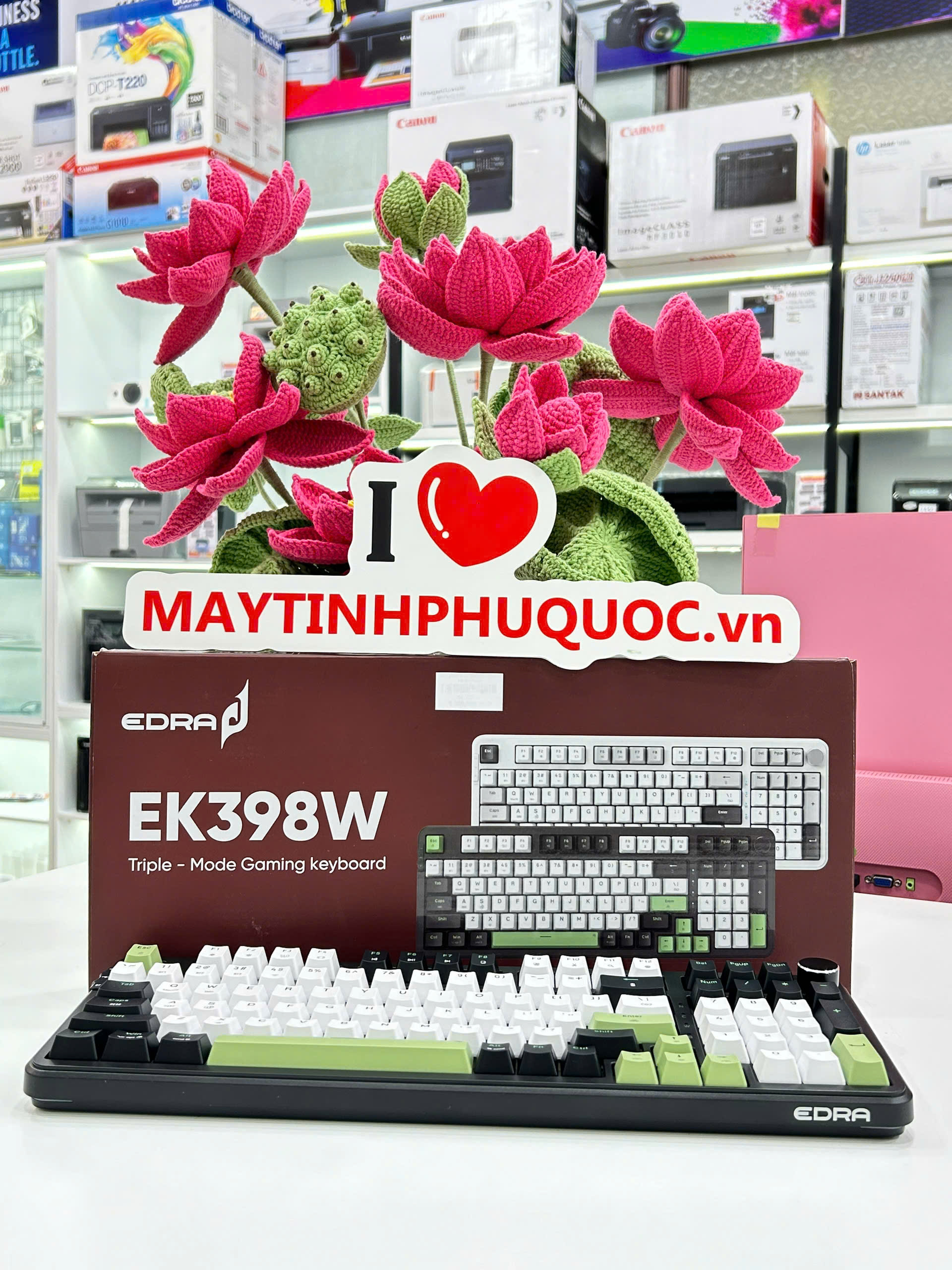 Bàn phím Edra EK398W Black-White-Green