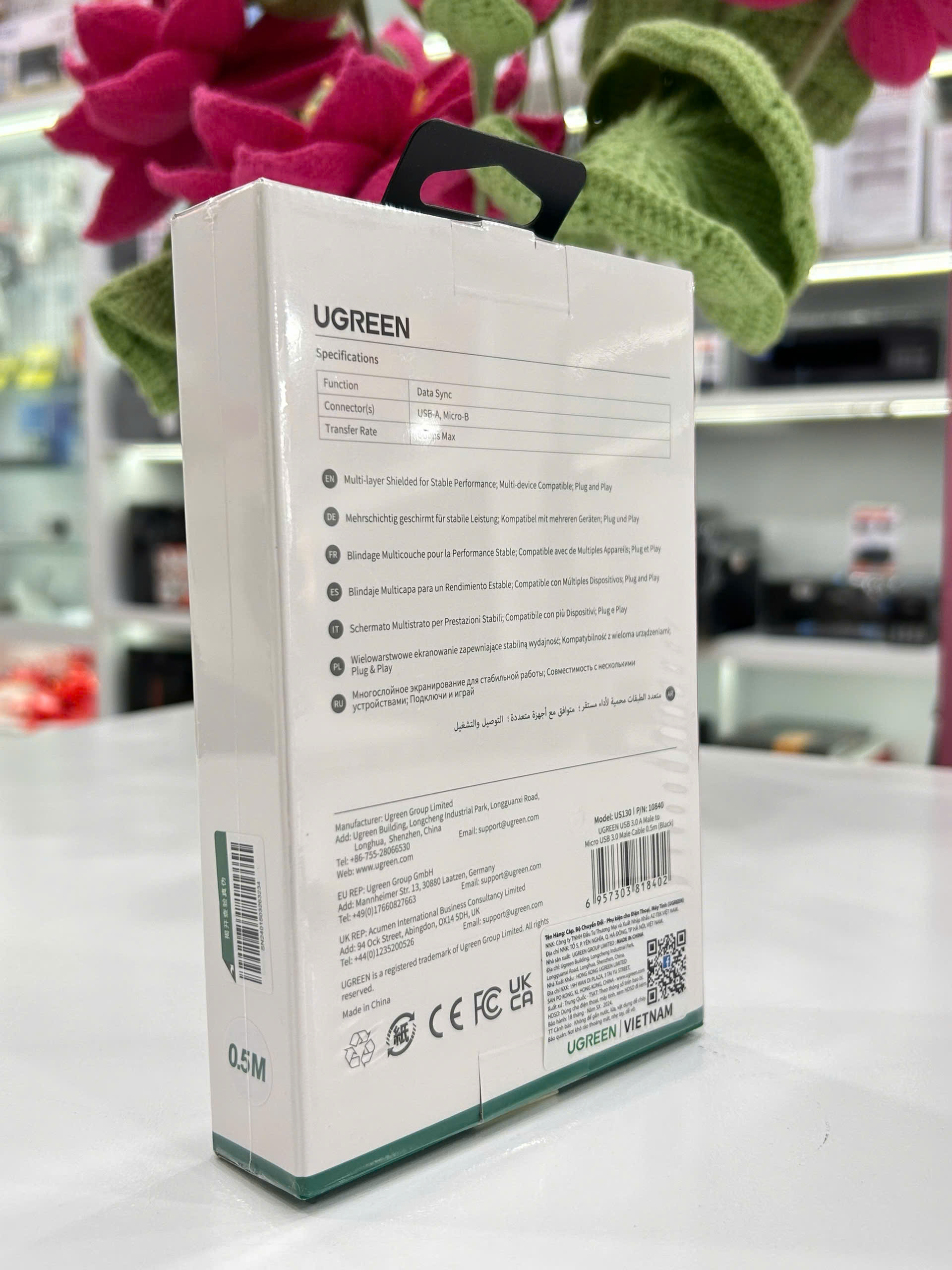 Cáp USB 3.0 cho HDD box 0.5m(US103) Ugreen 10840