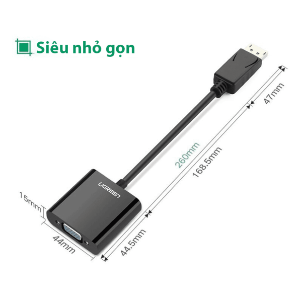 Cáp Chuyển DisplayPort Sang VGA UGREEN 20415 Full HD 1080P | Phú Quốc