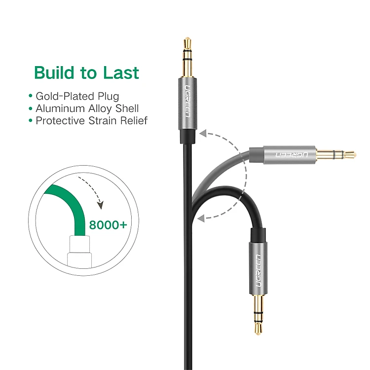 Dây Cáp Audio 3.5mm Hai Đầu Đực UGREEN AV119 Mạ Vàng 24K | Phú Quốc