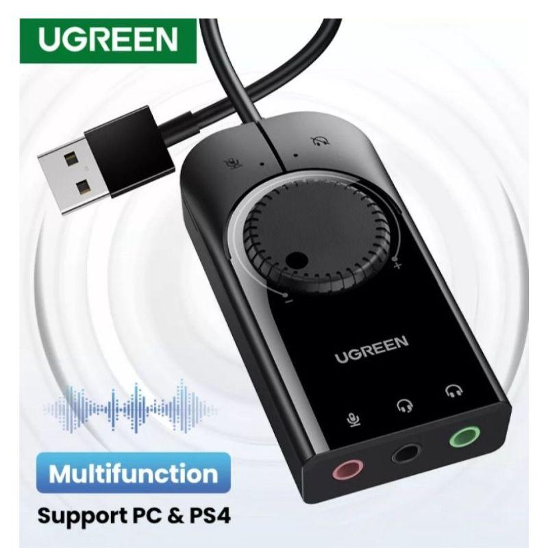 Bộ chuyển đổi âm thanh UGREEN CM129 – Chuyển từ USB sang 3 cổng 3.5mm – Chip SSS1629 DAC 48KHz/16bit