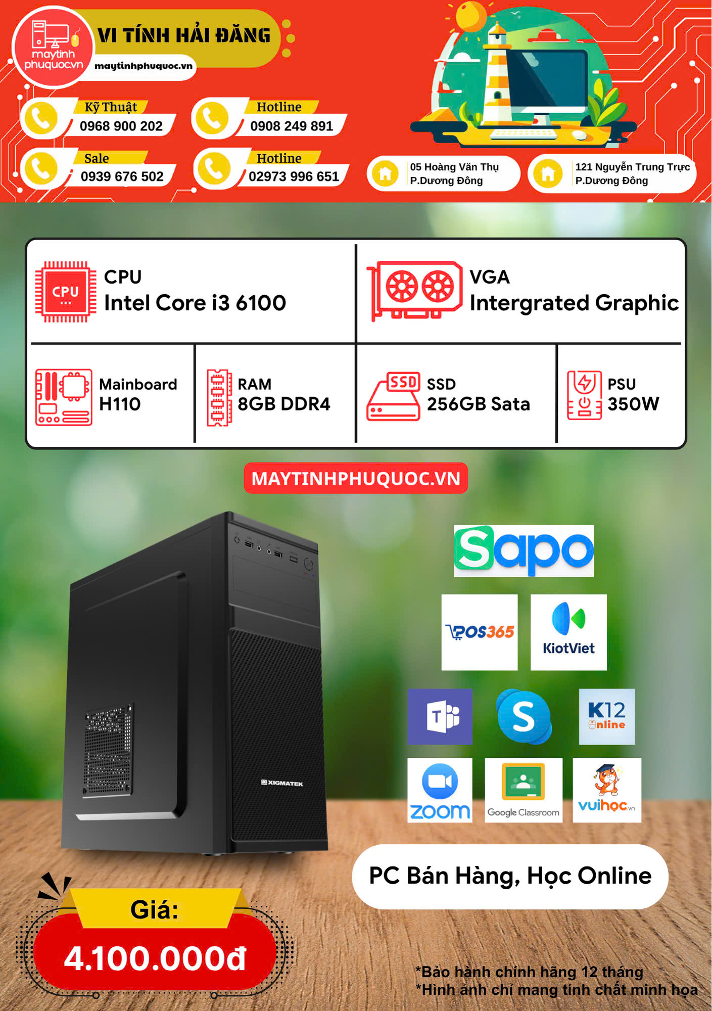 PC Intel Core i3 6100 – Giải Pháp Tiết Kiệm Cho Bán Hàng & Học Online