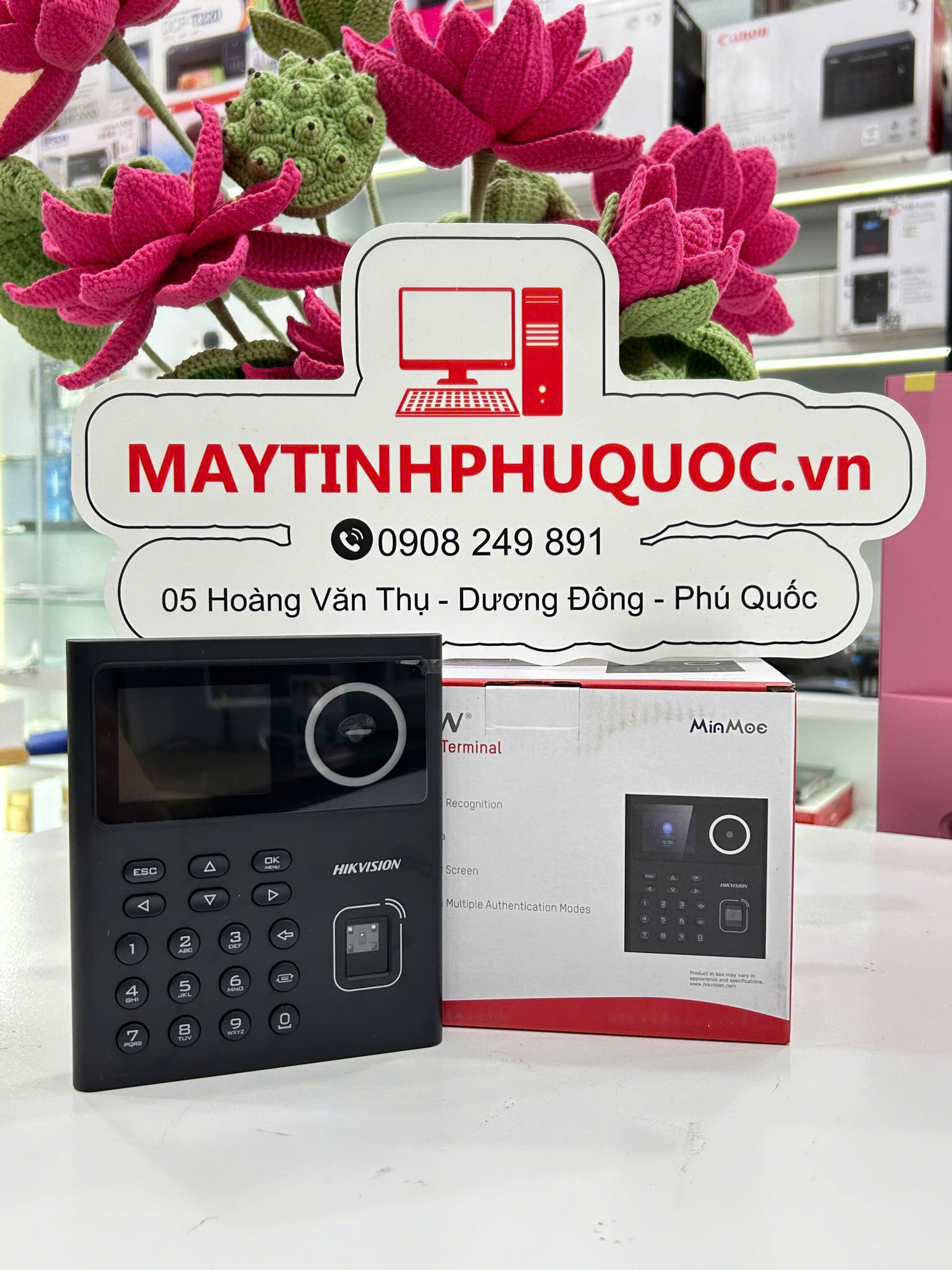 Máy chấm công nhận diện khuôn mặt, vân tay HIKVISION SH-K1T9320MFWX