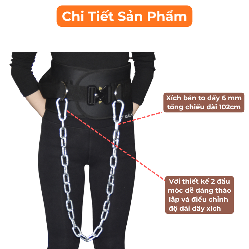 ĐAI LƯNG ĐEO TẠ CÓ DÂY XÍCH DATX , DX-922
