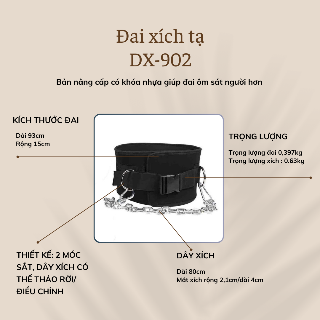 Đai Lưng Đeo Tạ Có Xích DX-902