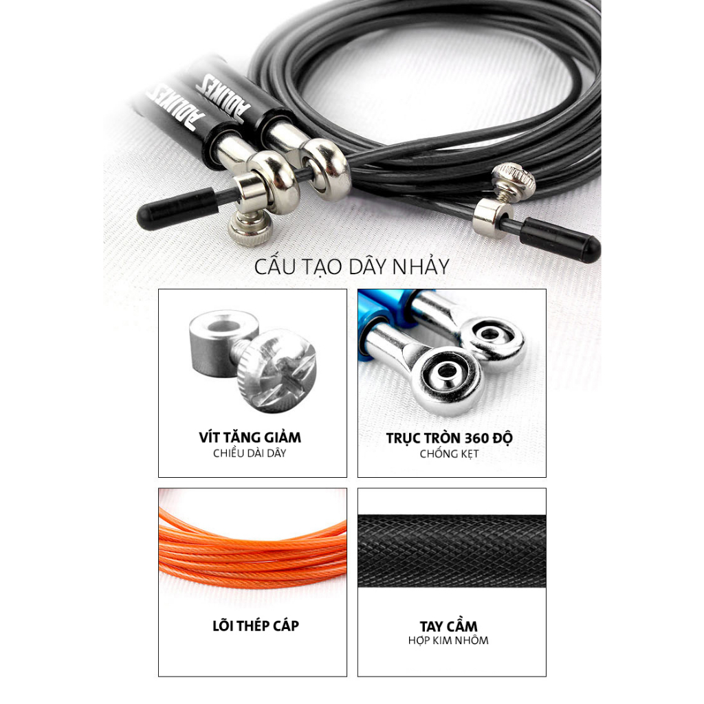 DÂY NHẢY THỂ DỤC HỢP KIM NHÔM AOLIKES 3203