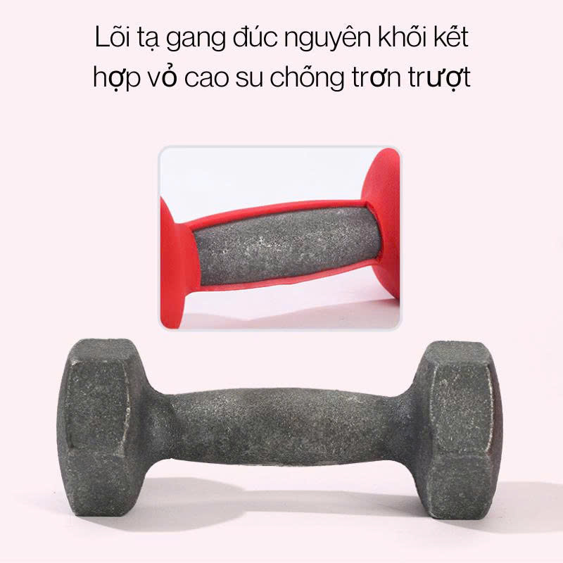 TẠ TAY GANG  BỌC CAO SU - TẠ VỎ NHÁM