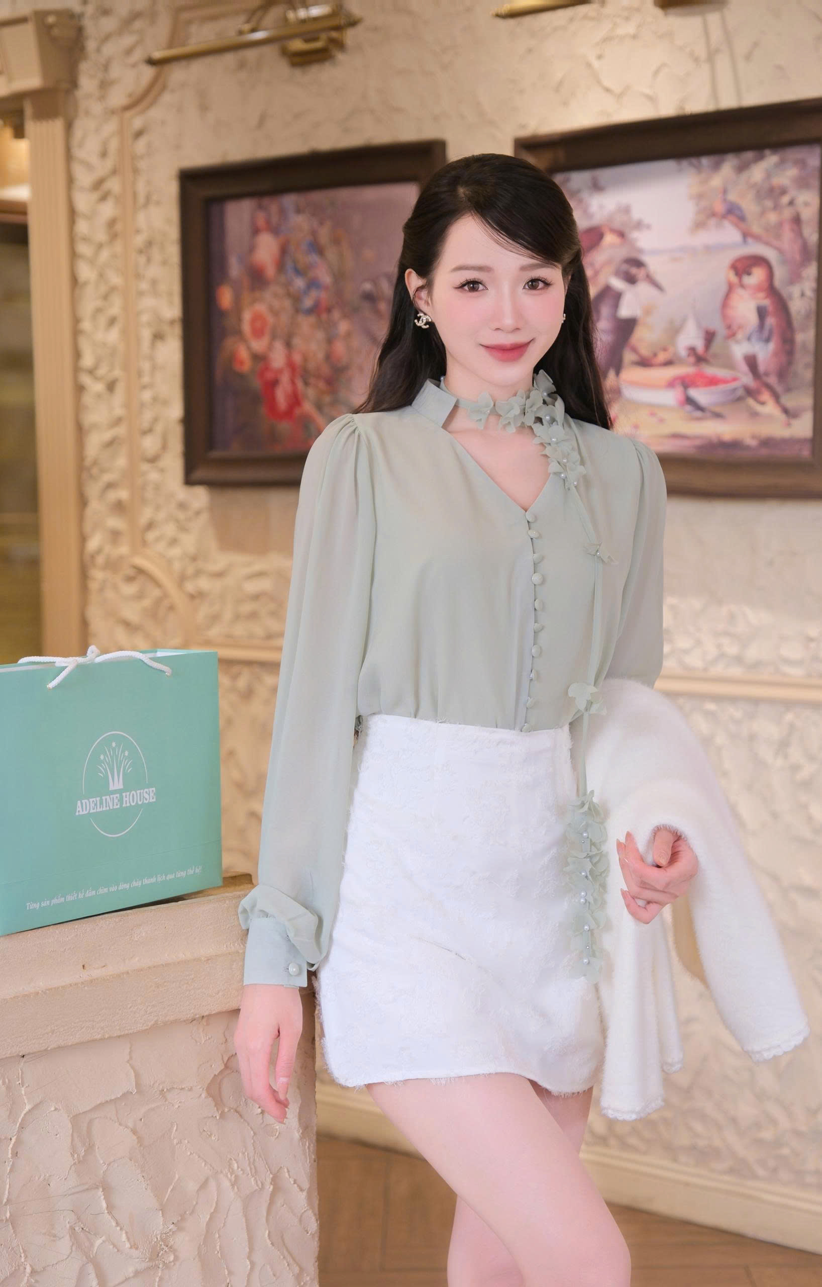 ADELINE HOUSE-Peony Mint Blouse TK125