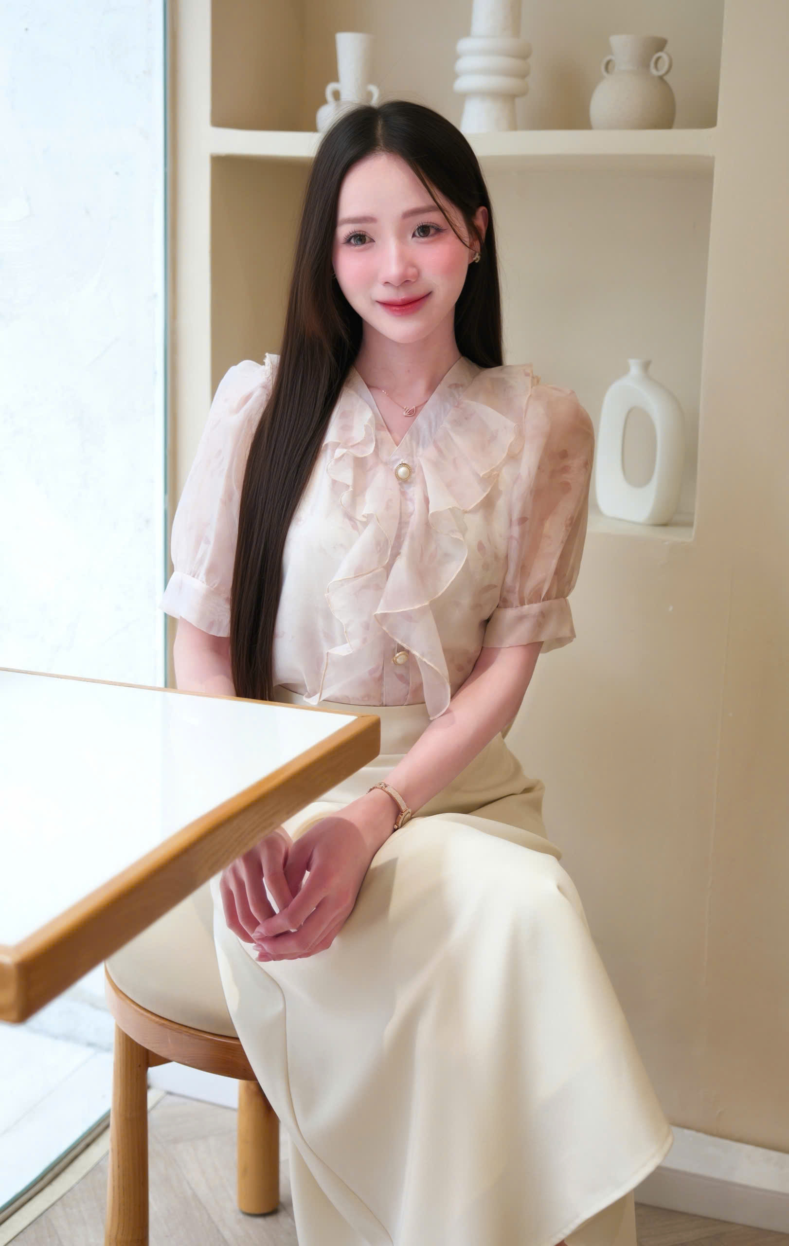 ADELINE HOUSE- SET VÁY CÔNG SỞ/ ÁO SƠ MI VOAN HOA NHÍ+ CHÂN VÁY CÔNG SỞ- TK183.2